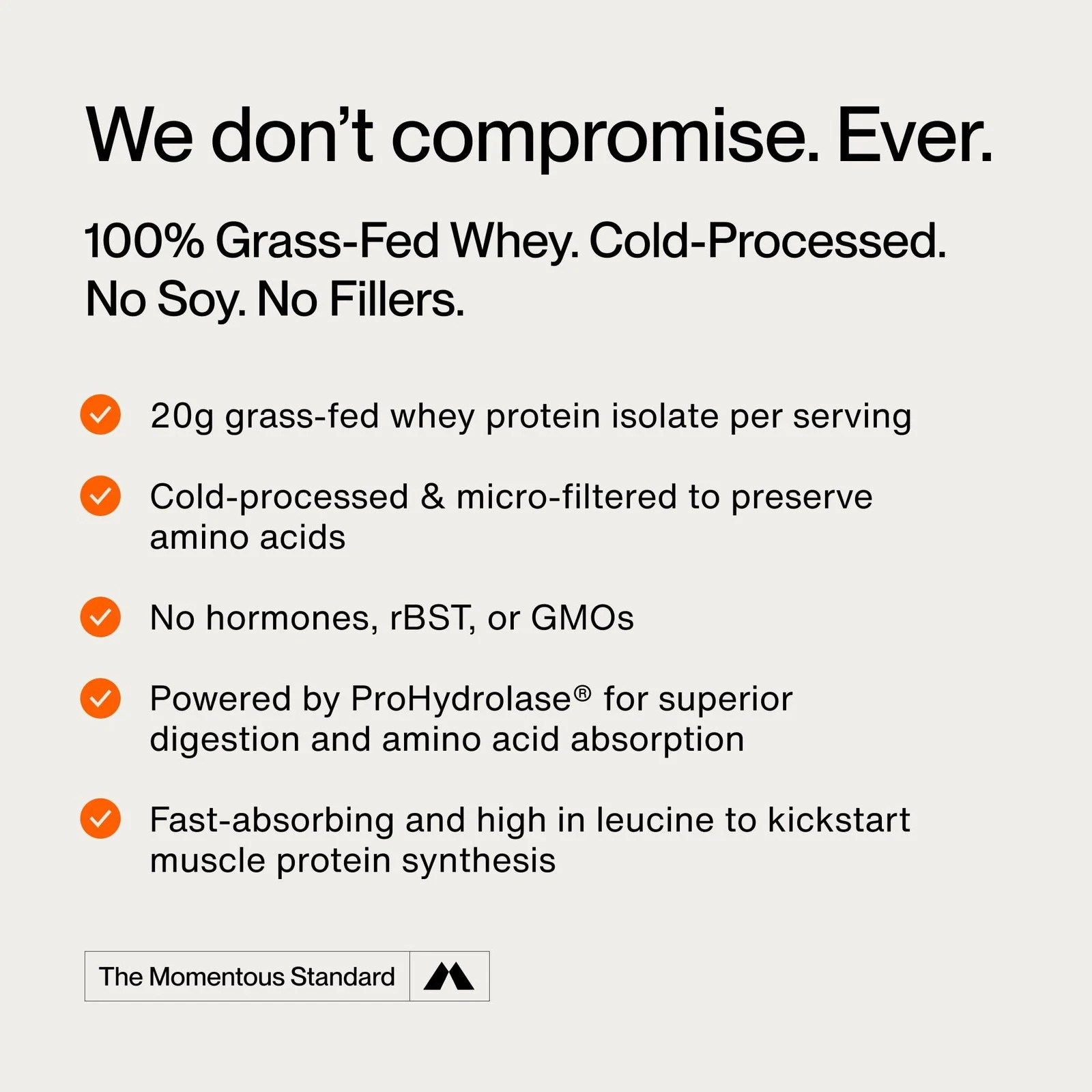 Momentous Essential Grass-Fed Whey Protein Powder – 20 g Whey Isolate Protein…