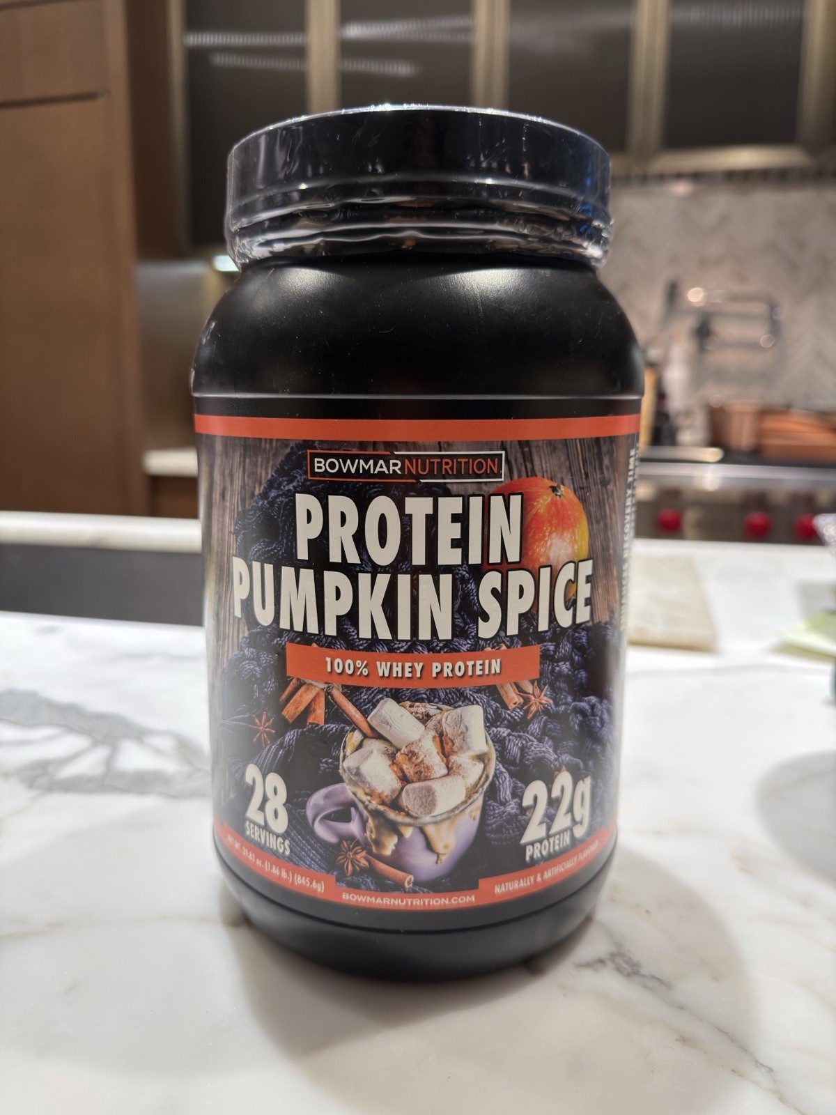 Bowmar Nutrition Whey Protein Powder Pumpkin Spice Gluten-Free 28 Servings 22g