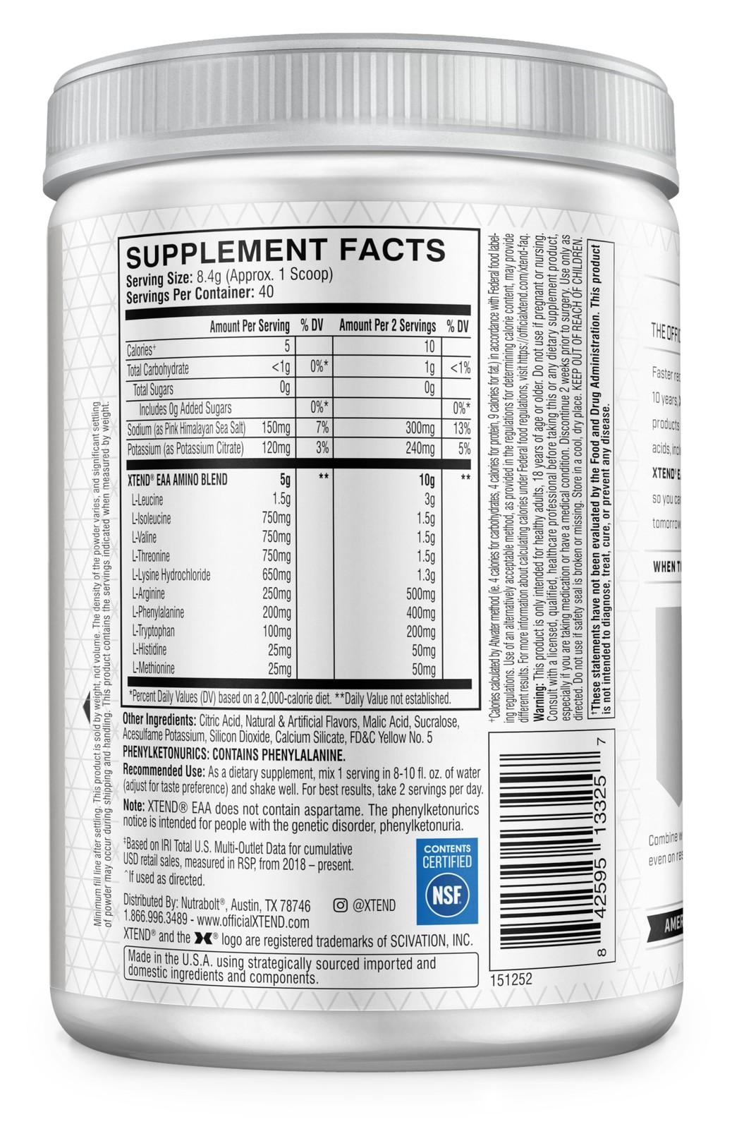 Xtend Scivation EAA + BCAA Powder | Muscle 11.9 Ounce (Pack of 1), Lemon Lime