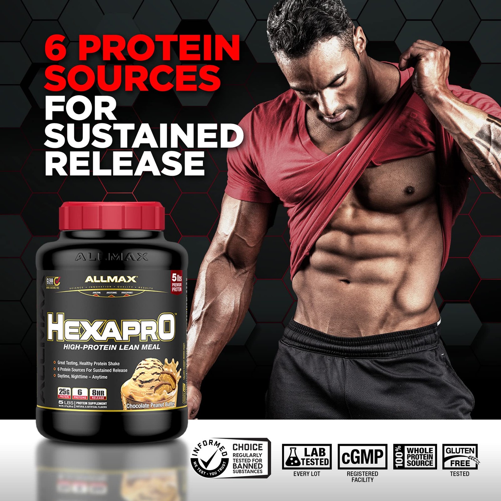 Allmax Hexapro French Vanilla – 2 Lb – 25 Grams Of Protein Per Serving – 8-Hour