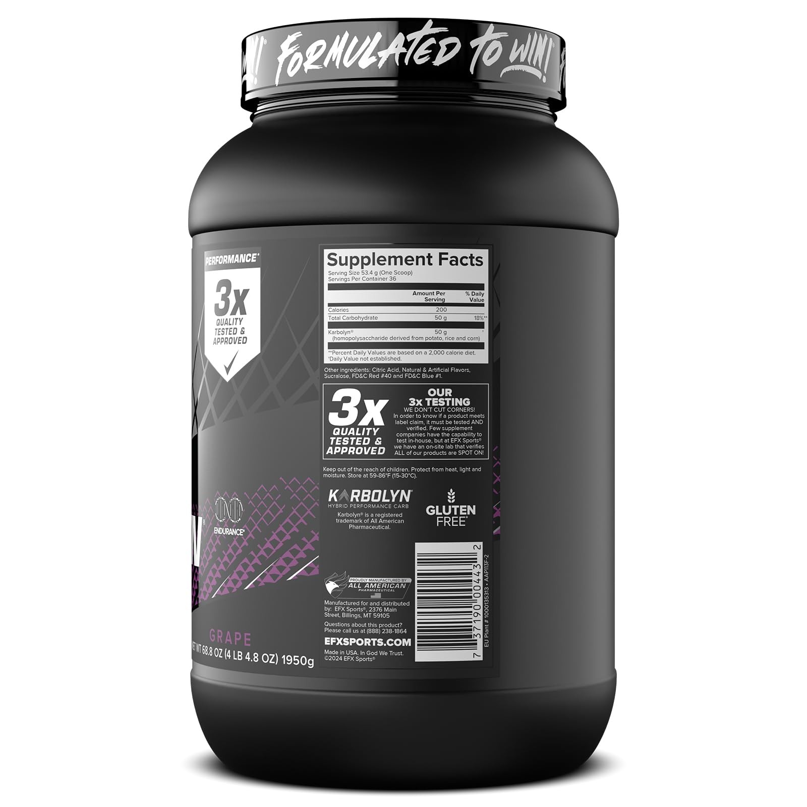EFX Sports Karbolyn Fuel | FastAbsorbing Carbohydrate Powder | Carb Load, Sus…