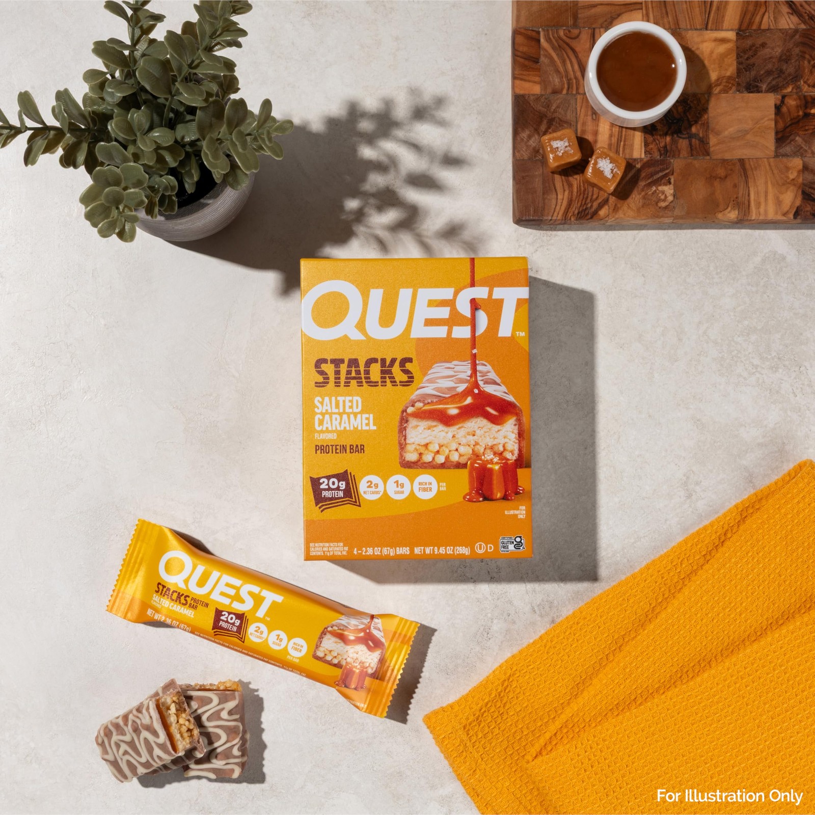 Quest Nutrition Stacks Protein Bars, Salted Caramel 4 Count (Pack of 1)