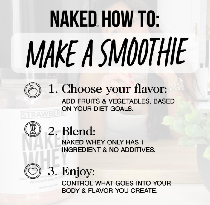 NAKED Whey Chocolate Protein Powder, Grass Fed, 24 Servings
