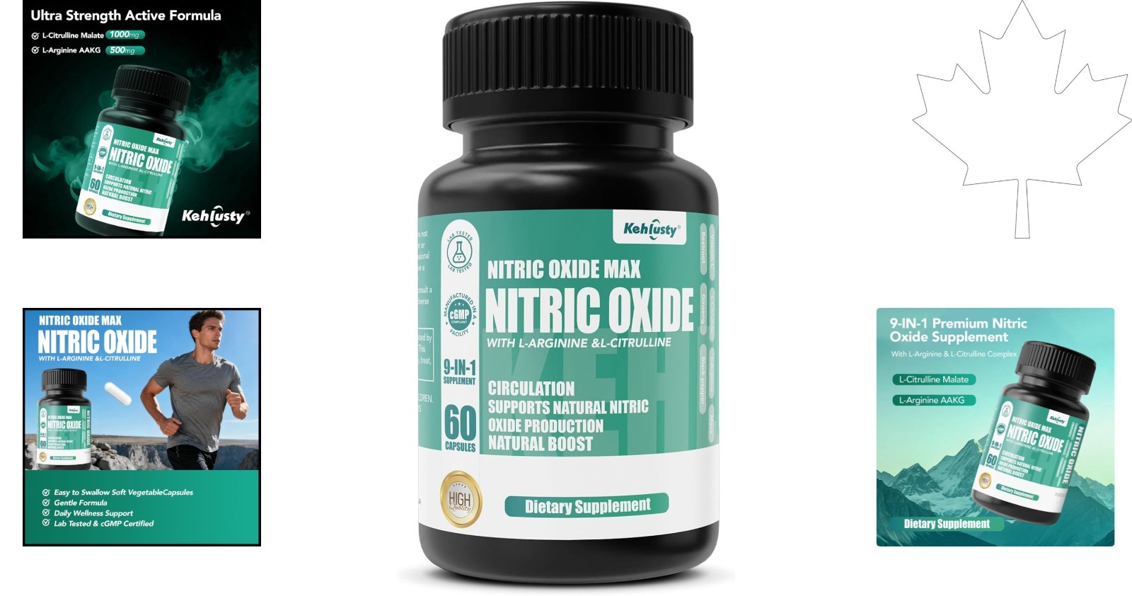 Ultimate Muscle Pump & Energy Booster – 7-in-1 Nitric Oxide Capsules, 60 Count