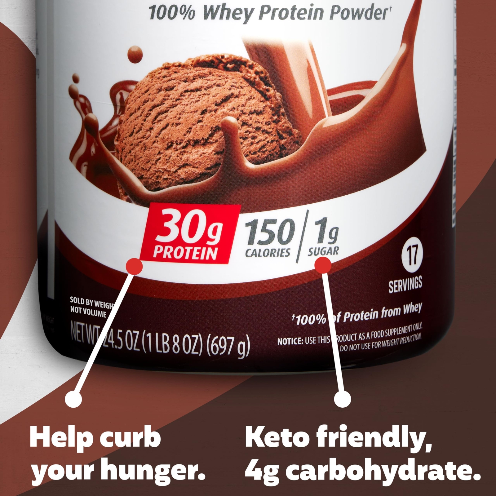 Chocolate Protein Powder Supplement 30G Protein 17 Servings Gluten Free