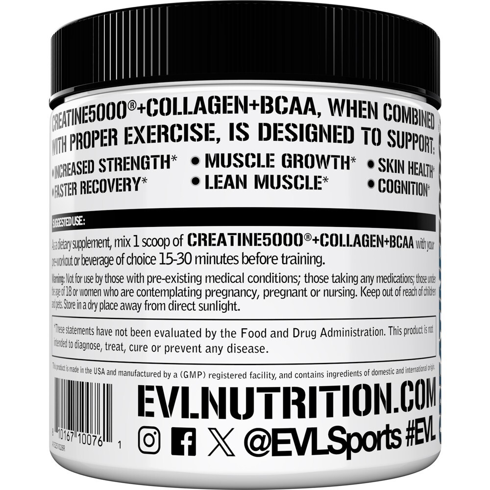 Evlution Nutrition Creatine 5000 + Collagen + BCAA – for Women – 30 Servings