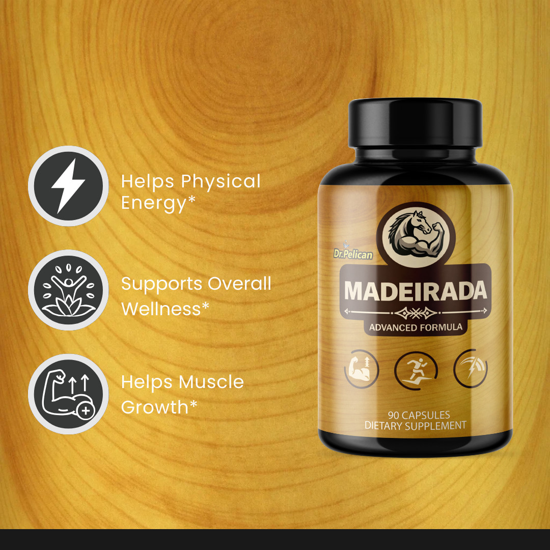 Madeirada- Bodybuilding & Men’s Health Support- 12 Bottles- 1080 Capsules