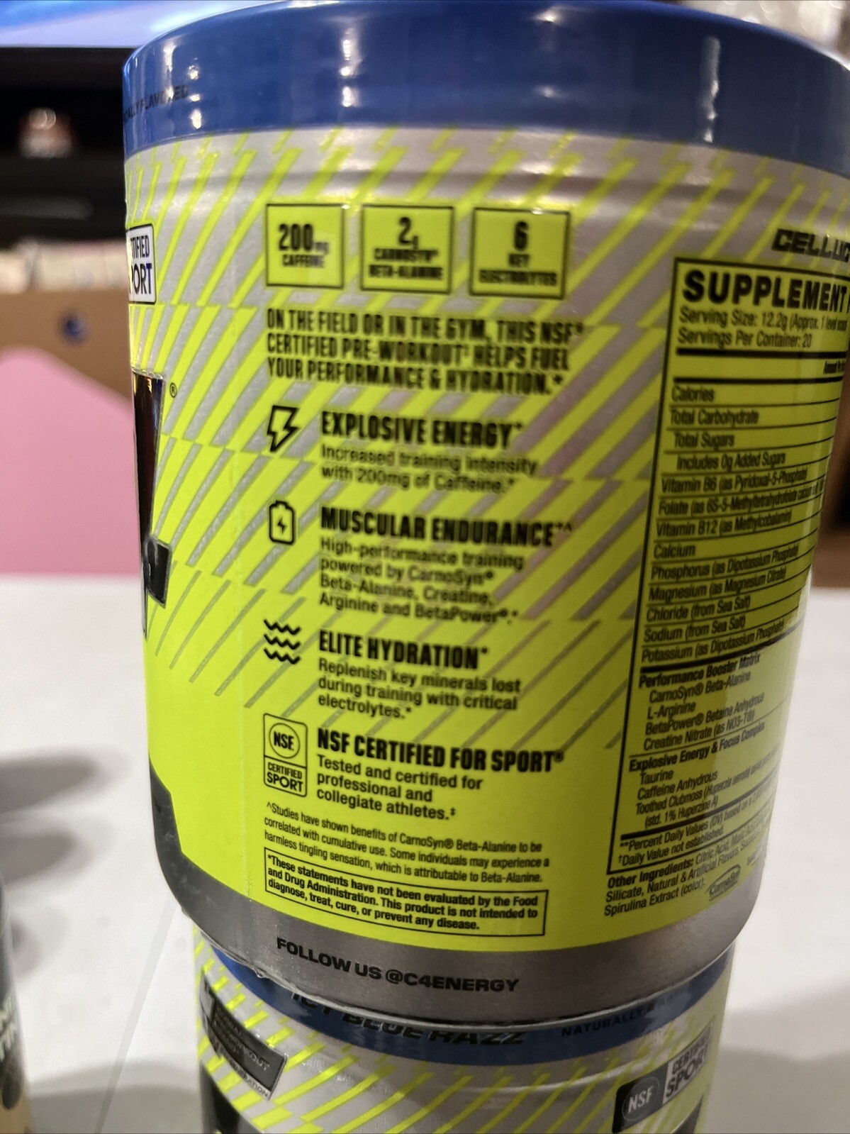 C4 Sport, Pre-Workout, Icy Blue Razz, 8.6 oz (244 g) Exp 3/26