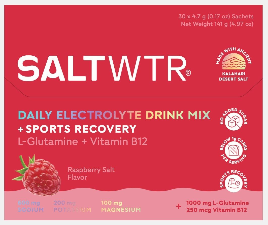 New SaltWTR Functional Daily Electrolyte Hydration Raspberry Sport – 30 Pack