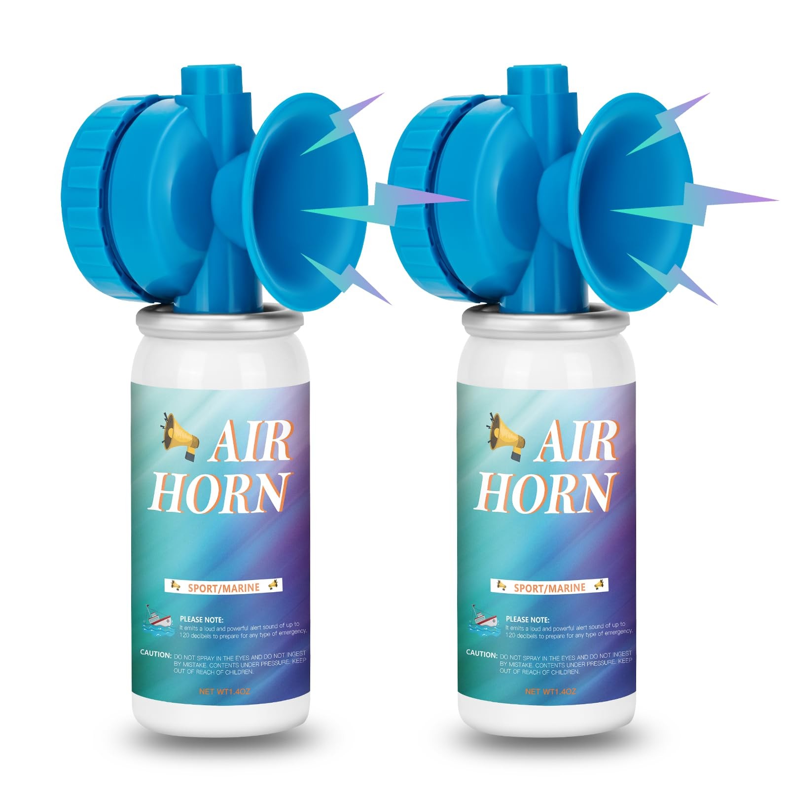 1.4oz Air Horn Can 2-Pack for Boat Safety, Sporting Events, Emergency Loud