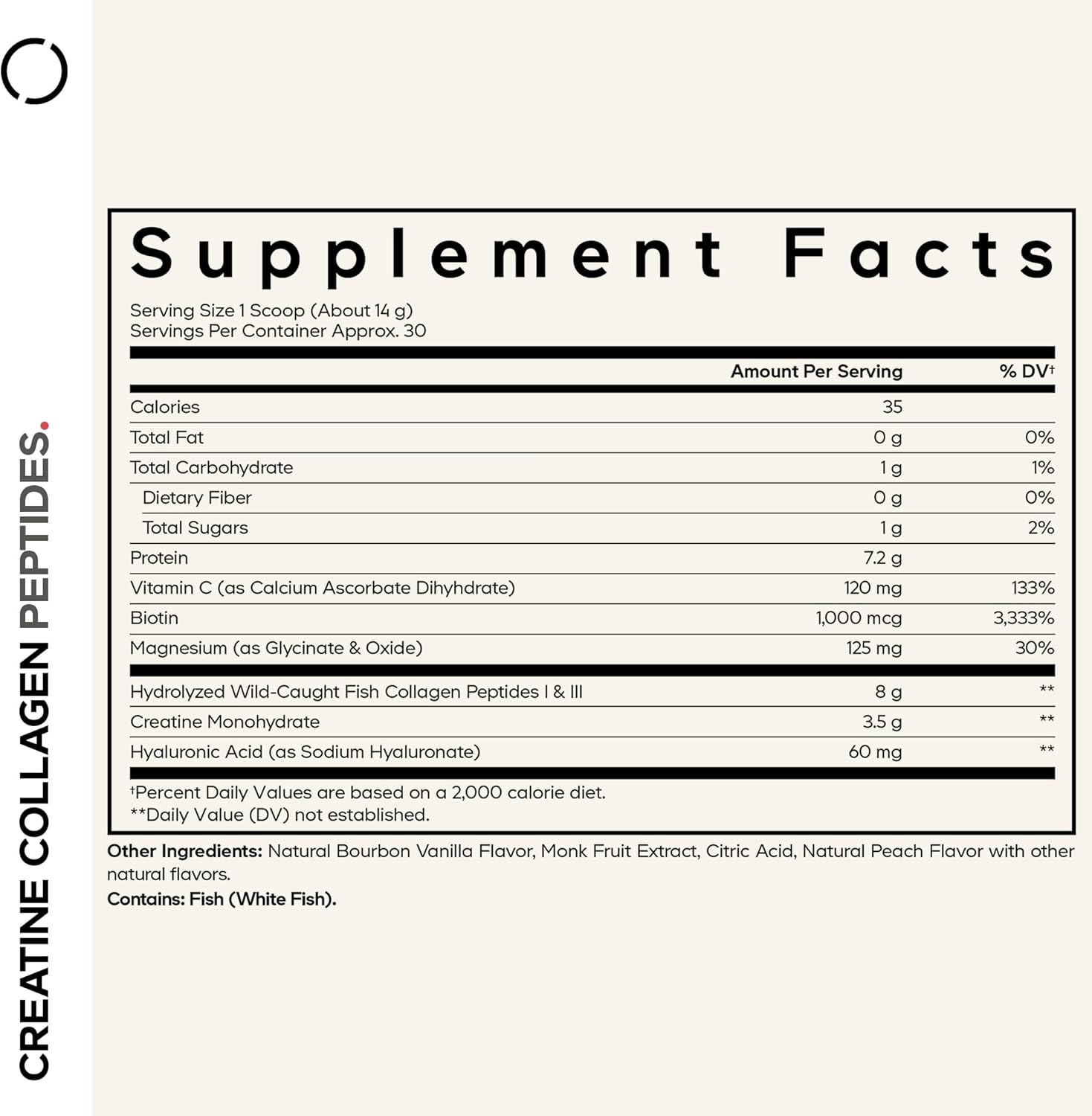 Codeage Creatine Collagen Peptides – Creatine Monohydrate Powder Supplement, Wil