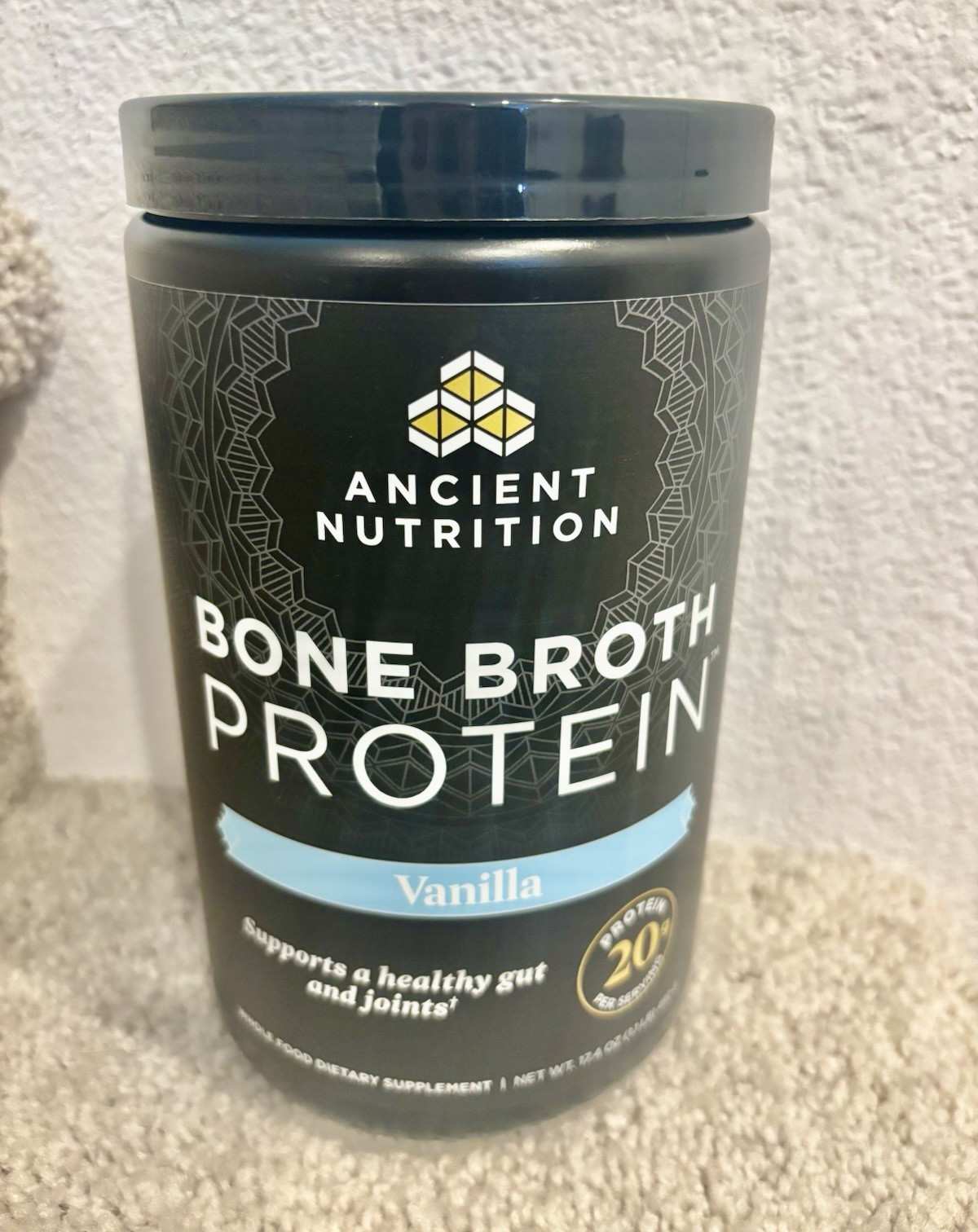 Ancient Nutrition Bone Broth Protein Powder Vanilla 20g 17.4 oz Exp 06/01/29