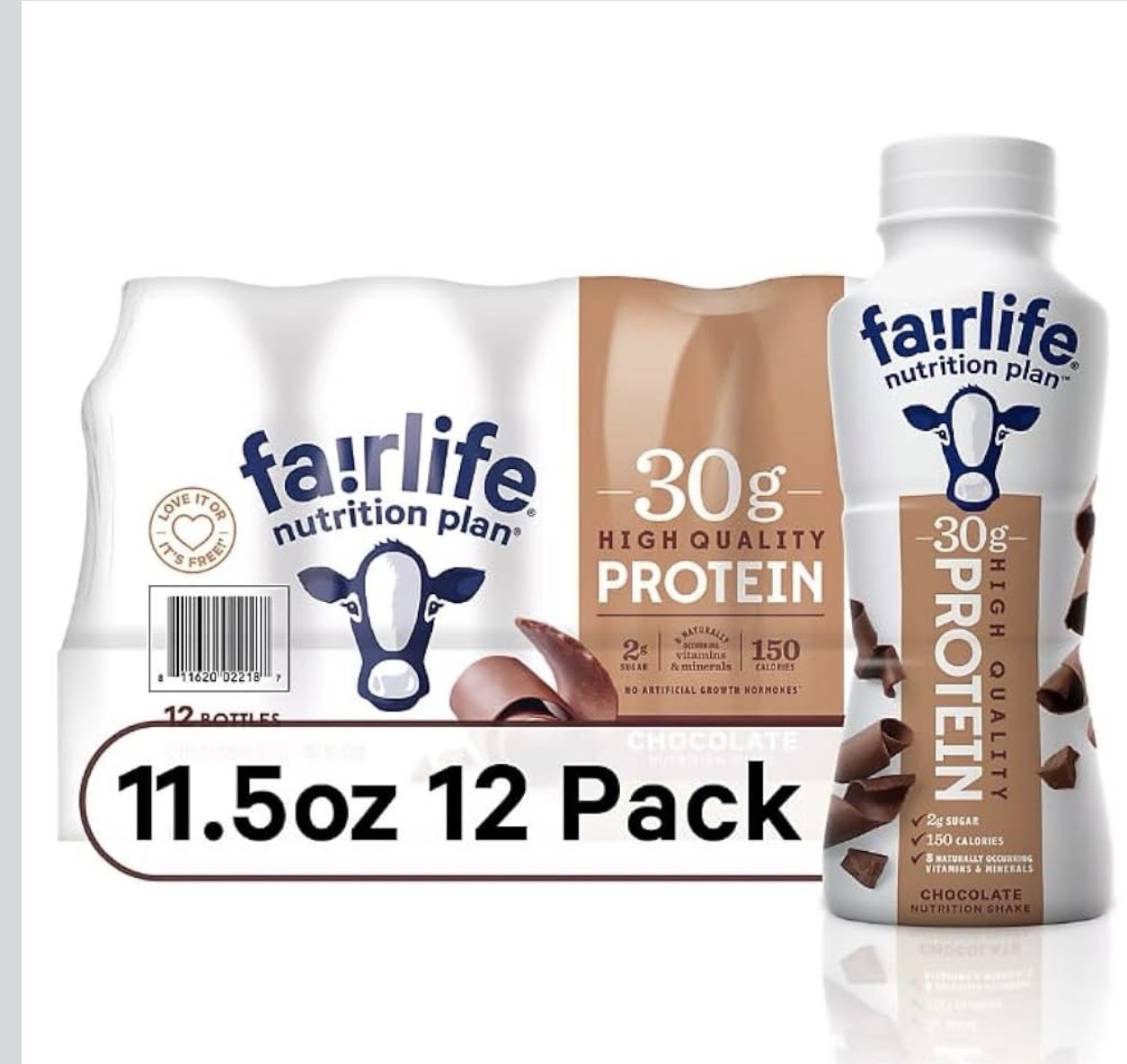 fairlife Nutrition Plan Chocolate Protein Shake 30g Lactose-Free 11.5 fl oz 12pk