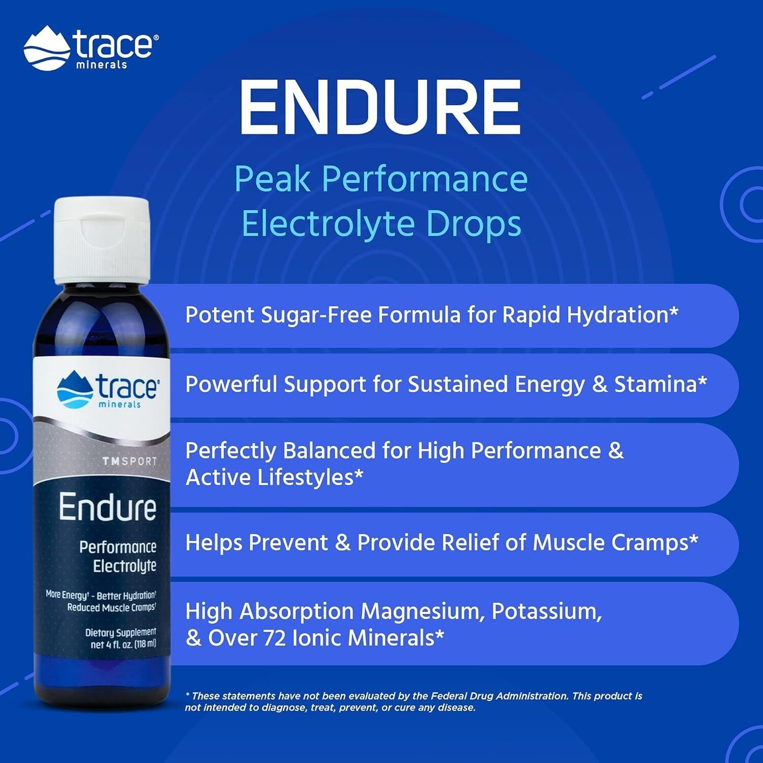 Mineral Supplement Endure Performance Electrolyte Hydration Support 4 Fl Oz