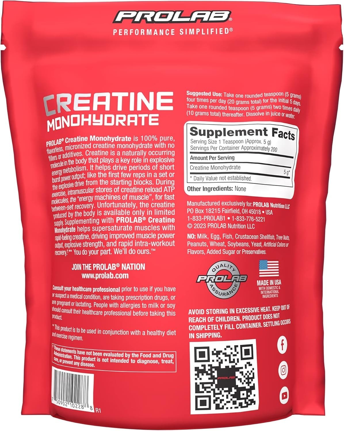 GMP Certified 1000G Creatine Monohydrate – Enhance Muscle Strength & Recovery