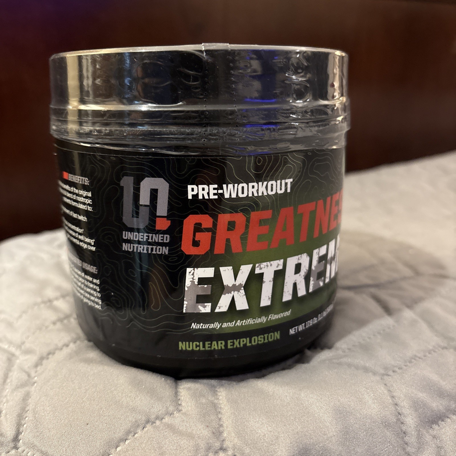UNDEFINED NUTRITION PRE WORKOUT GREATNESS EXTREME Exp 11/27