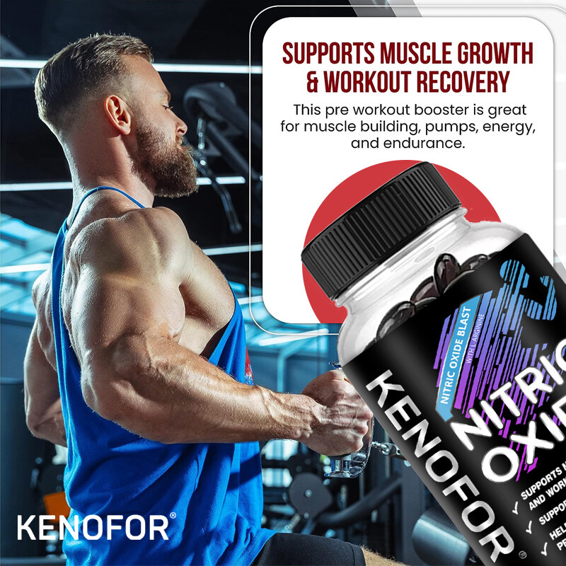 Nitric Oxide Booster Supplement – L-Arginine, L-Citrulline- 60/120 Capsules
