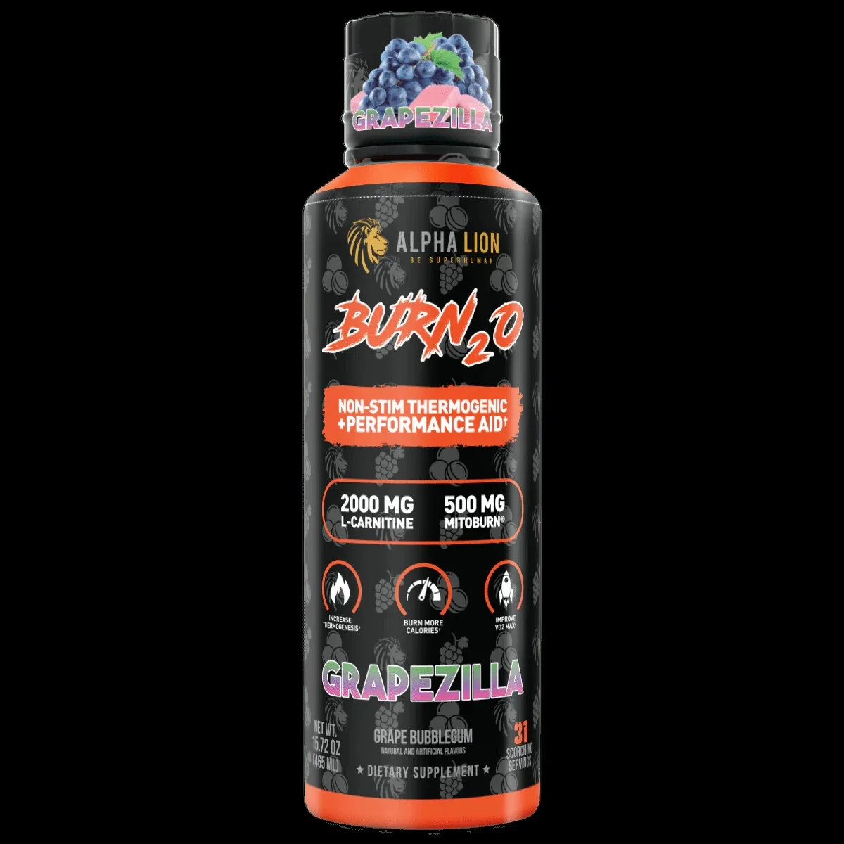 Alpha Lion BURN20 Burn 20 Stim-Free Liquid Thermogenic Fat Burner 3 Flavors 30sv