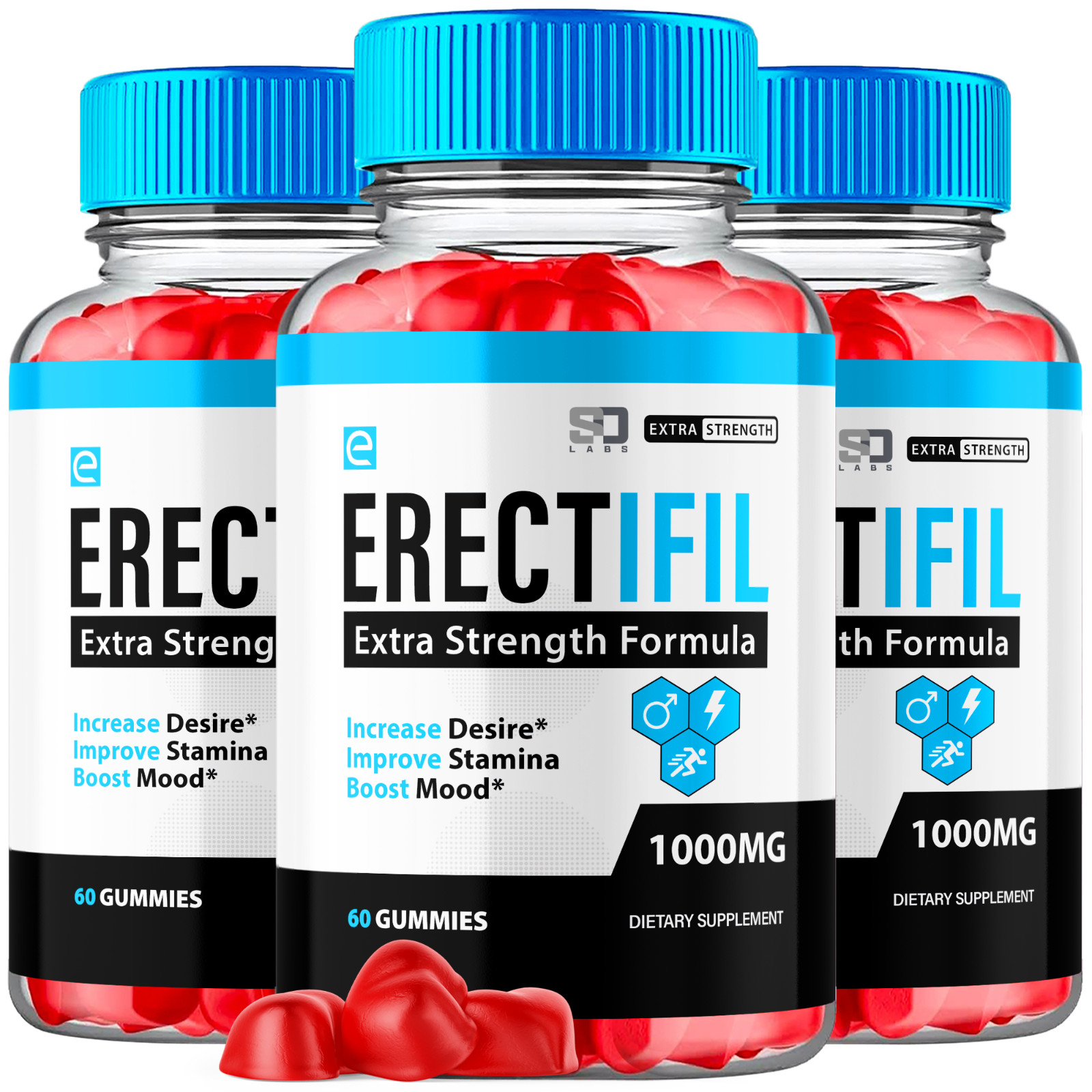 Erectifil Gummies – Male Virility with Maximum Strength – 180 Gummies (3 Pack)