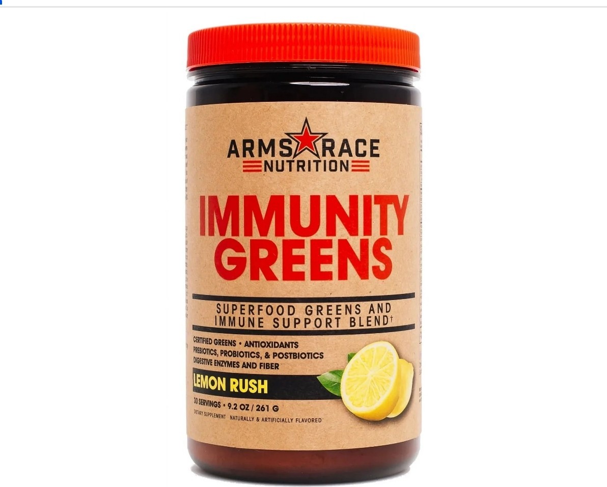 Arms☆Race IMMUNITY GREENS 9oz Size ( 30 Serving ) Lemon Rush 🍋 BEST BY 05/26