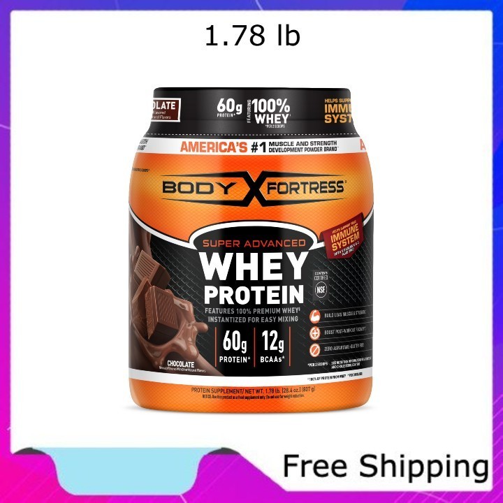 Body Fortress Super Advanced 100% Premium Whey Protein Powder, Chocolate 1.78 lb