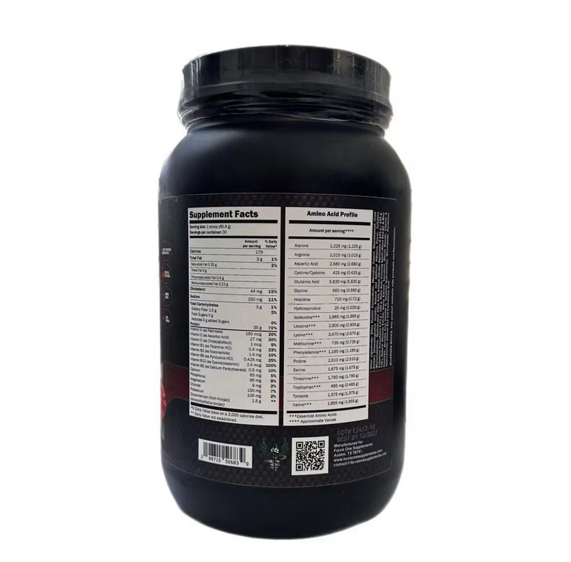 Force one Whey Protein Powder w/Creatine or Casein 3Ib-Choose Flavor-Zero Sugar