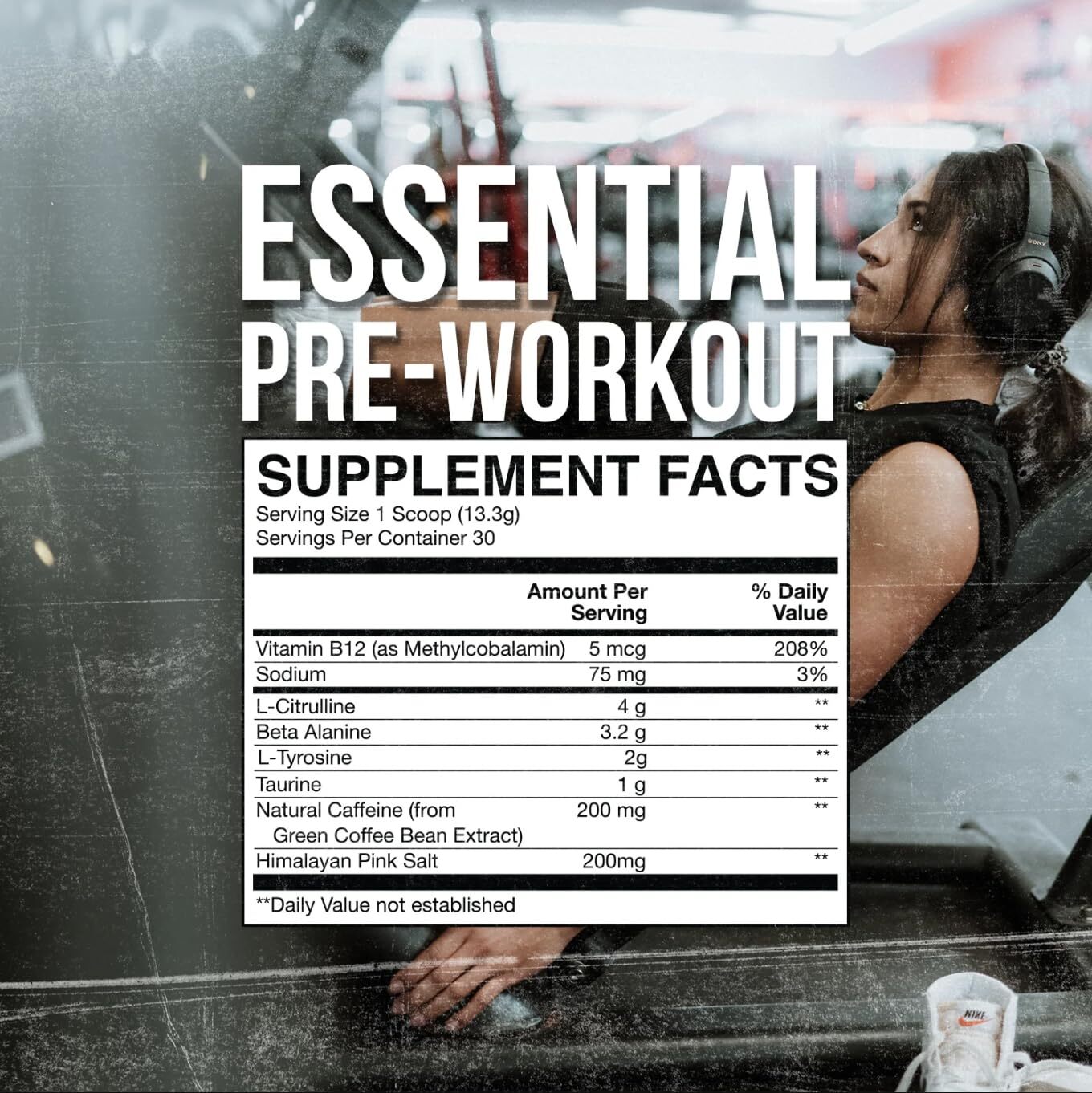 Chris Bumstead Pre Workout Powder Peach Mango 30 Servings Energy Supplement