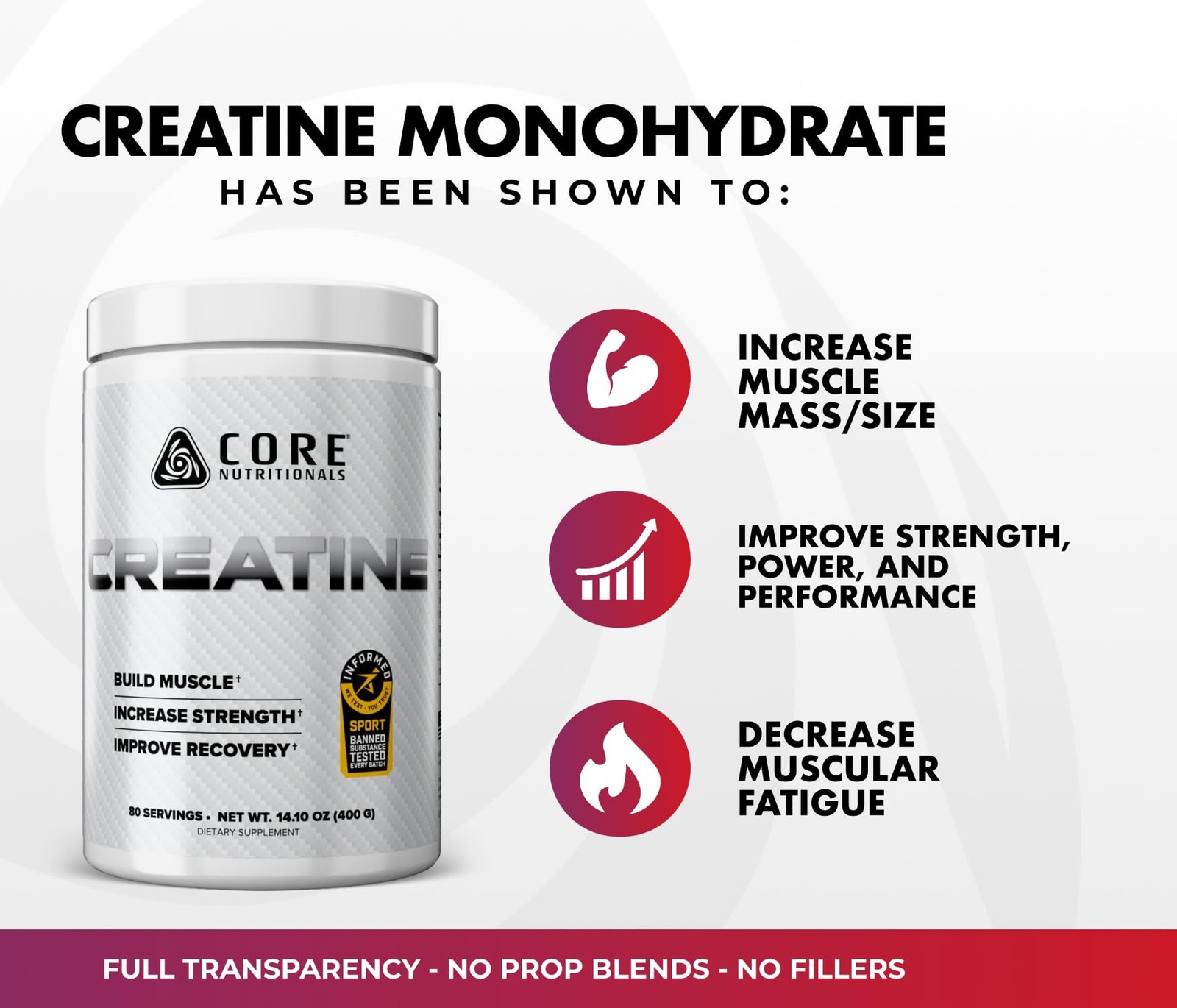 Creatine Monohydrate | Increase Strength, Build Muscle, Improve Recovery | 5g…