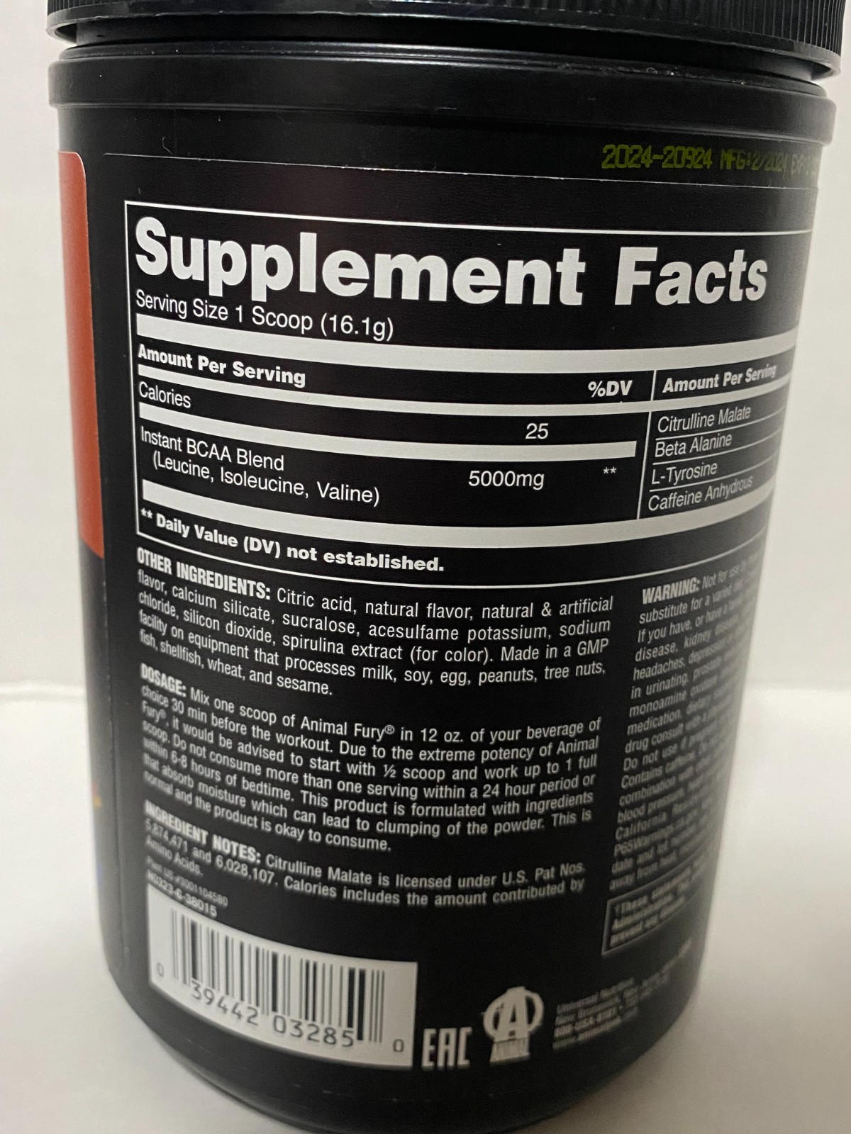 Fury® Essentials, Pre Workout, Blue Ice Pop Flavor 1.06lb (483g)