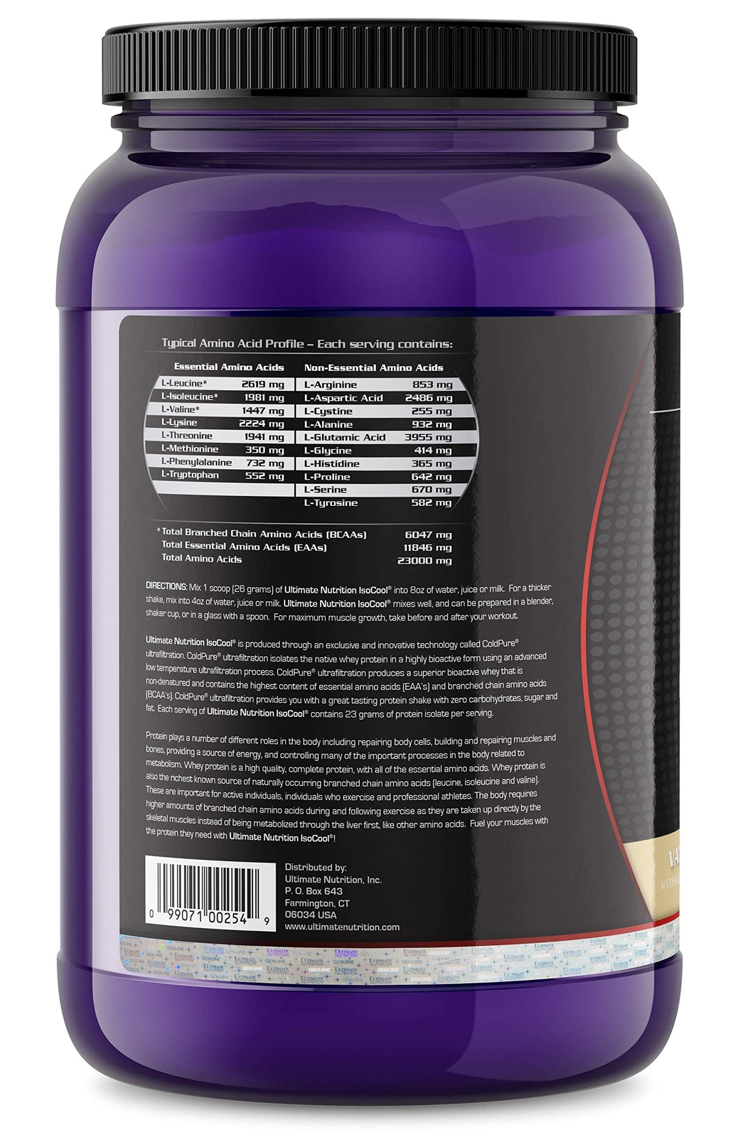 Ultimate Nutrition ISO Cool Whey Isolate Protein Powder – Keto Friendly – Sugar