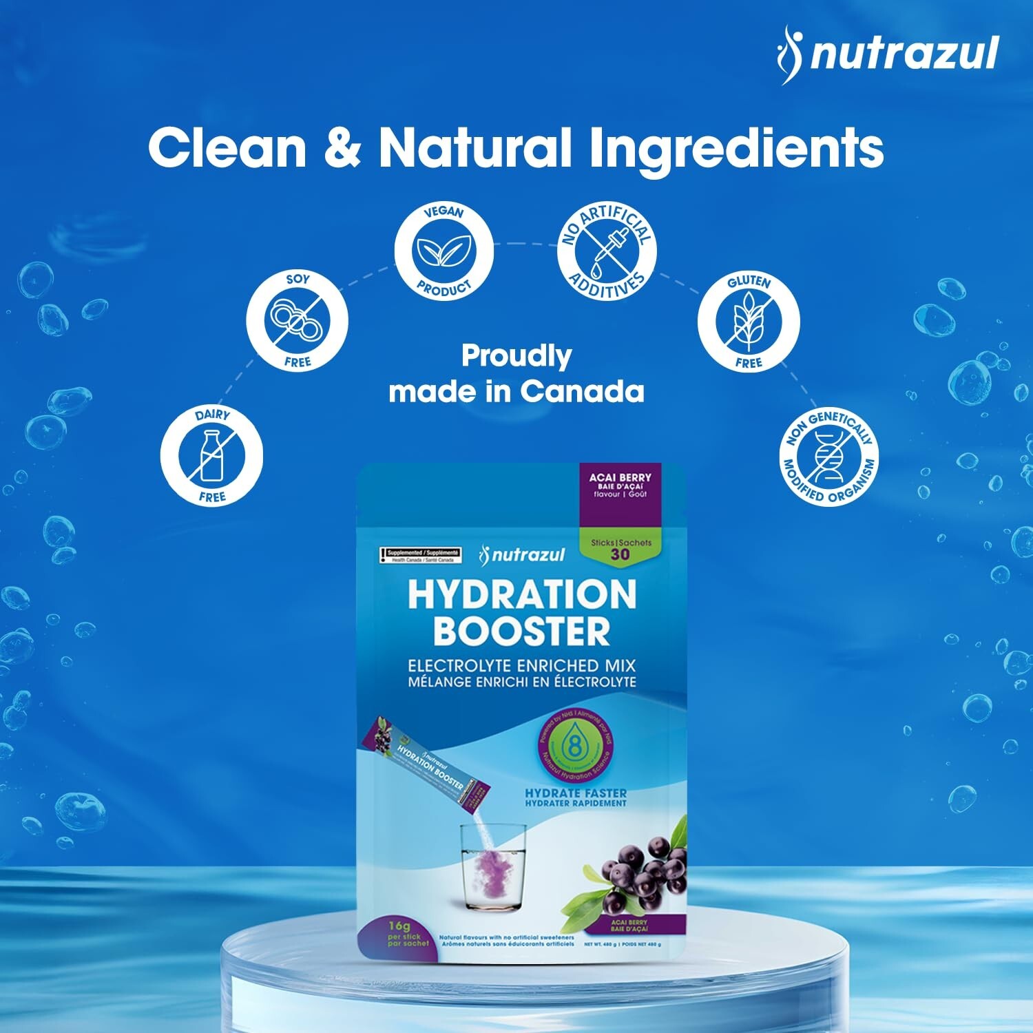 Rapid Hydration Booster Supplement Vitamin Mineral Electrolyte Mix Passion Fruit
