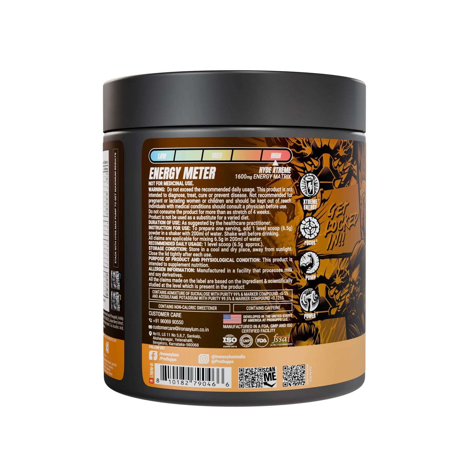 PS PROSUPPS Hyde Xtreme Pre-Workout Pineapple 195g |30 Servings | 200mg Caffeine