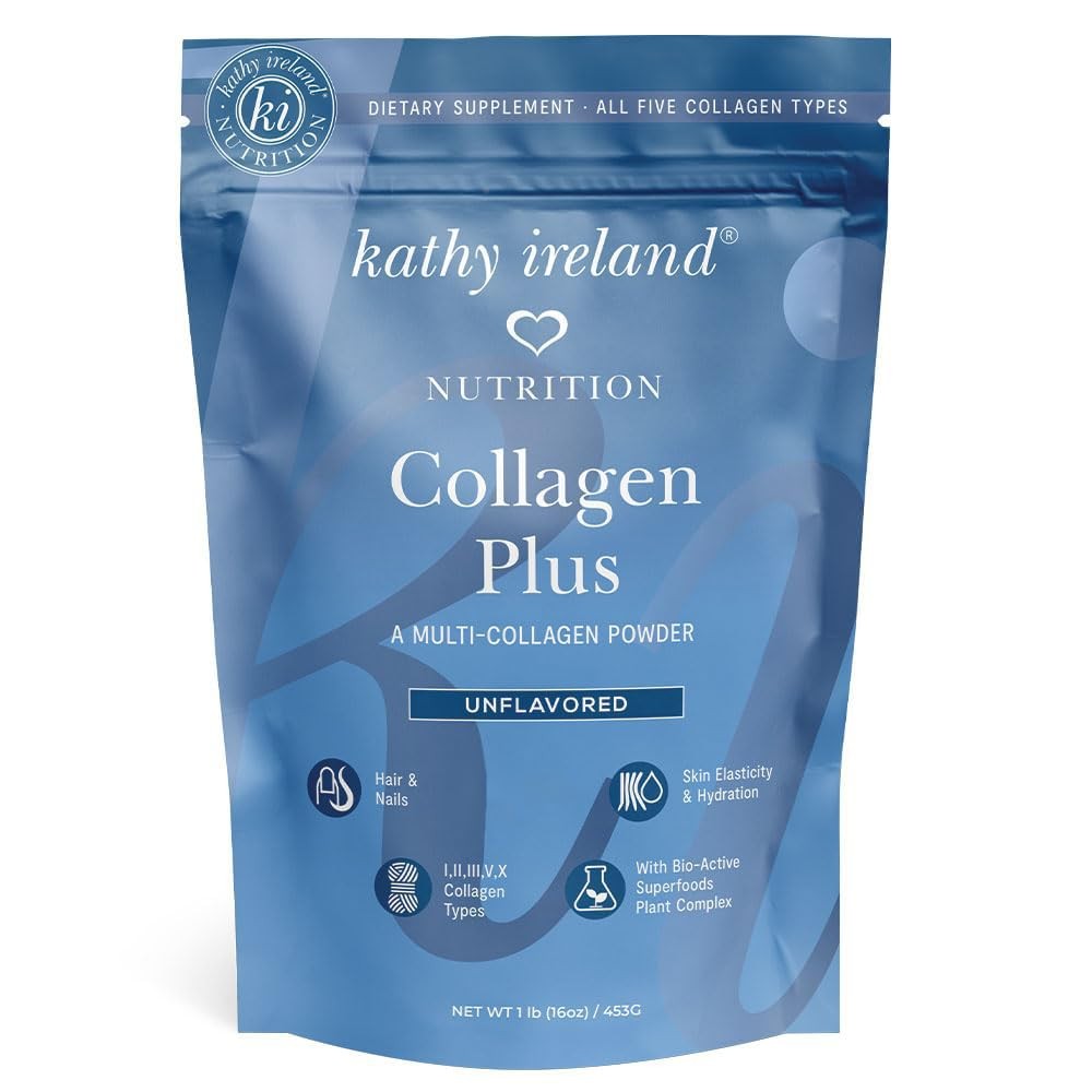 AMAXI Kathy Ireland Multi Collagen Protein Powder Peptides, Types I, 16 Ounce