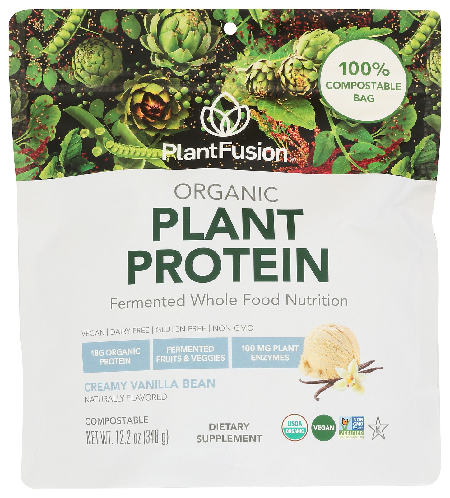 Organic Vanilla Plant Protein By Plantfusion Powder 18 Grams 1 Pack