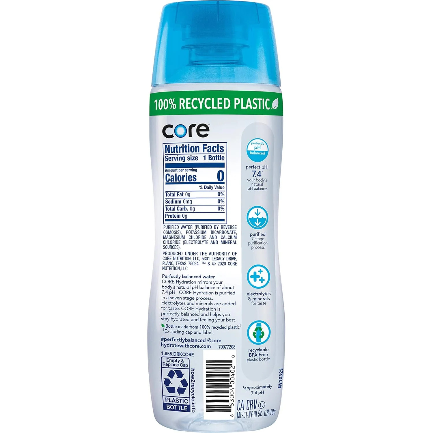CORE Hydration Perfect pH 7.4 Enhanced Water 20 oz 24 Pack