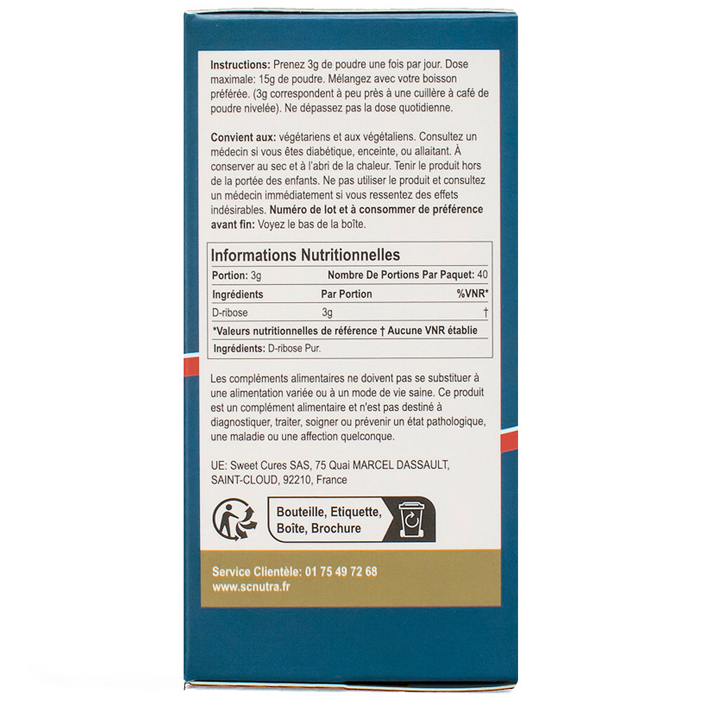 D-Ribose Ribose Chronic Fatigue ATP Energy Boost Muscle Support – SC Nutra