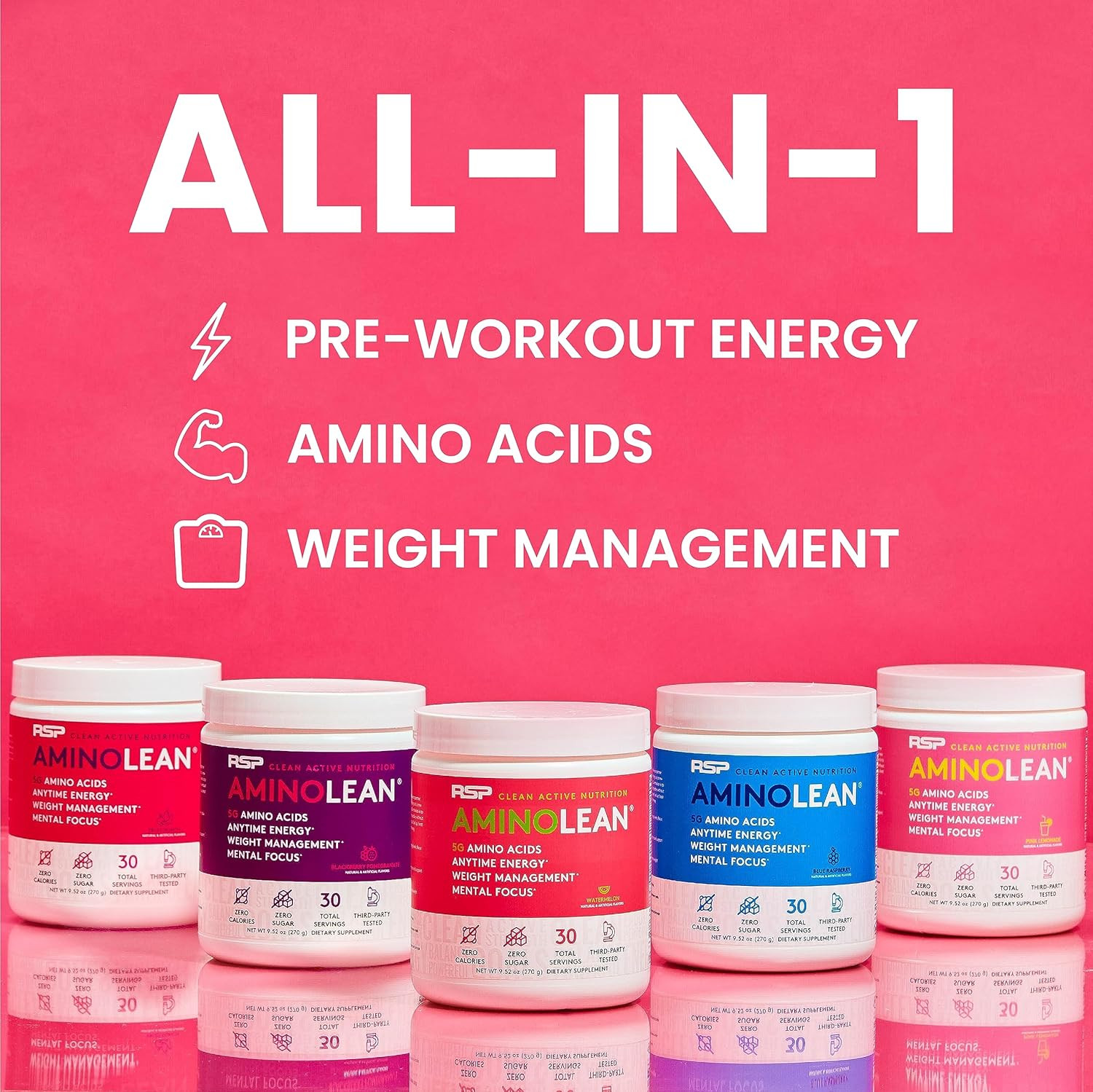 Aminolean Pre Workout Powder, Amino Energy & Weight Management with Vegan BCAA A