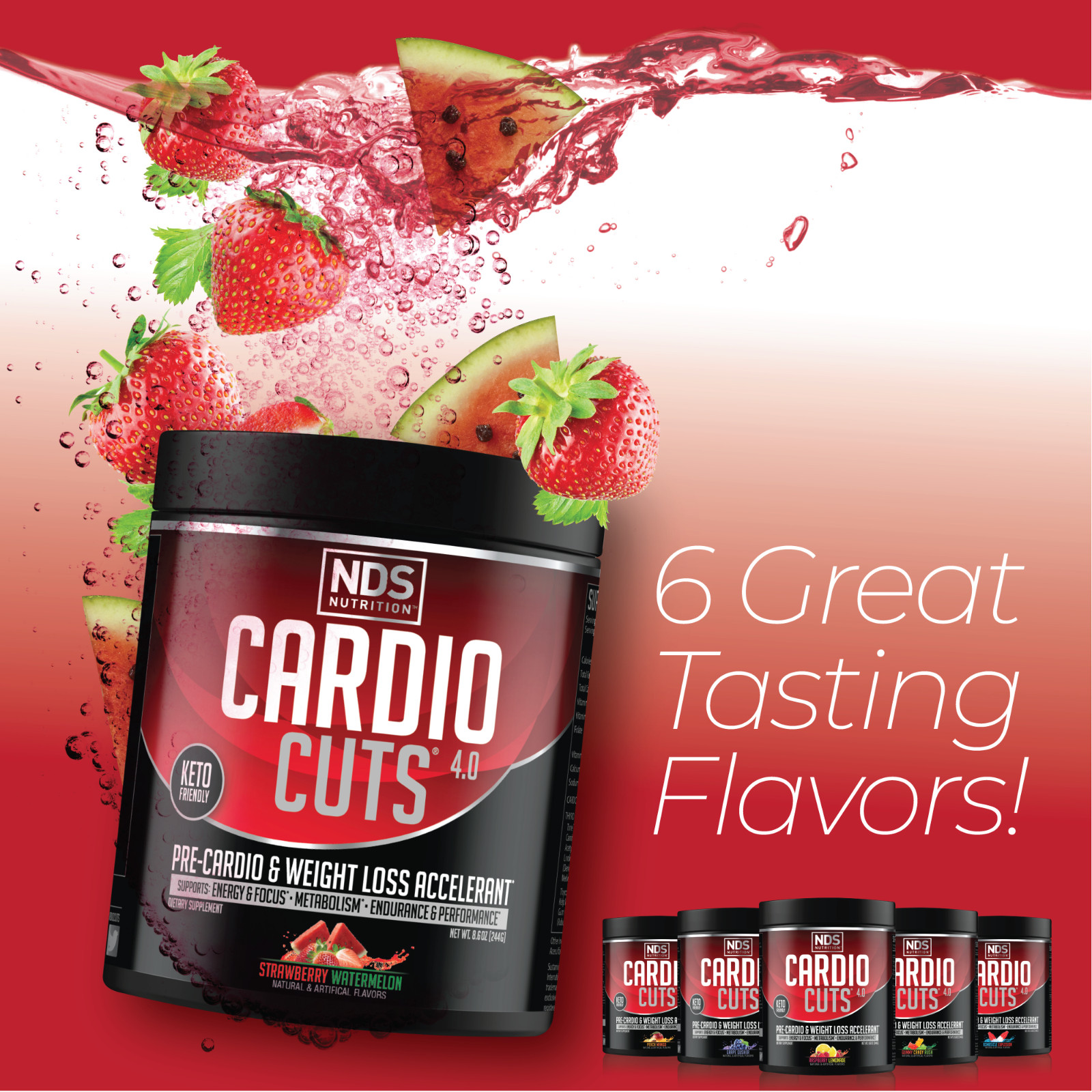CARDIO CUTS 4.0 – Pre-Cardio-Weight Loss Drink – Strawberry Watermelon 40 Serve