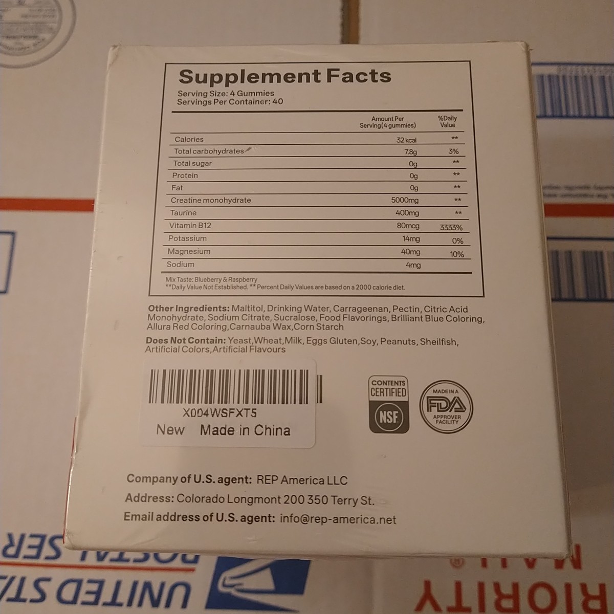 99.9% Creatine Monohydrate Gummies 5000mg for Men & Women with Taurine & B12,160