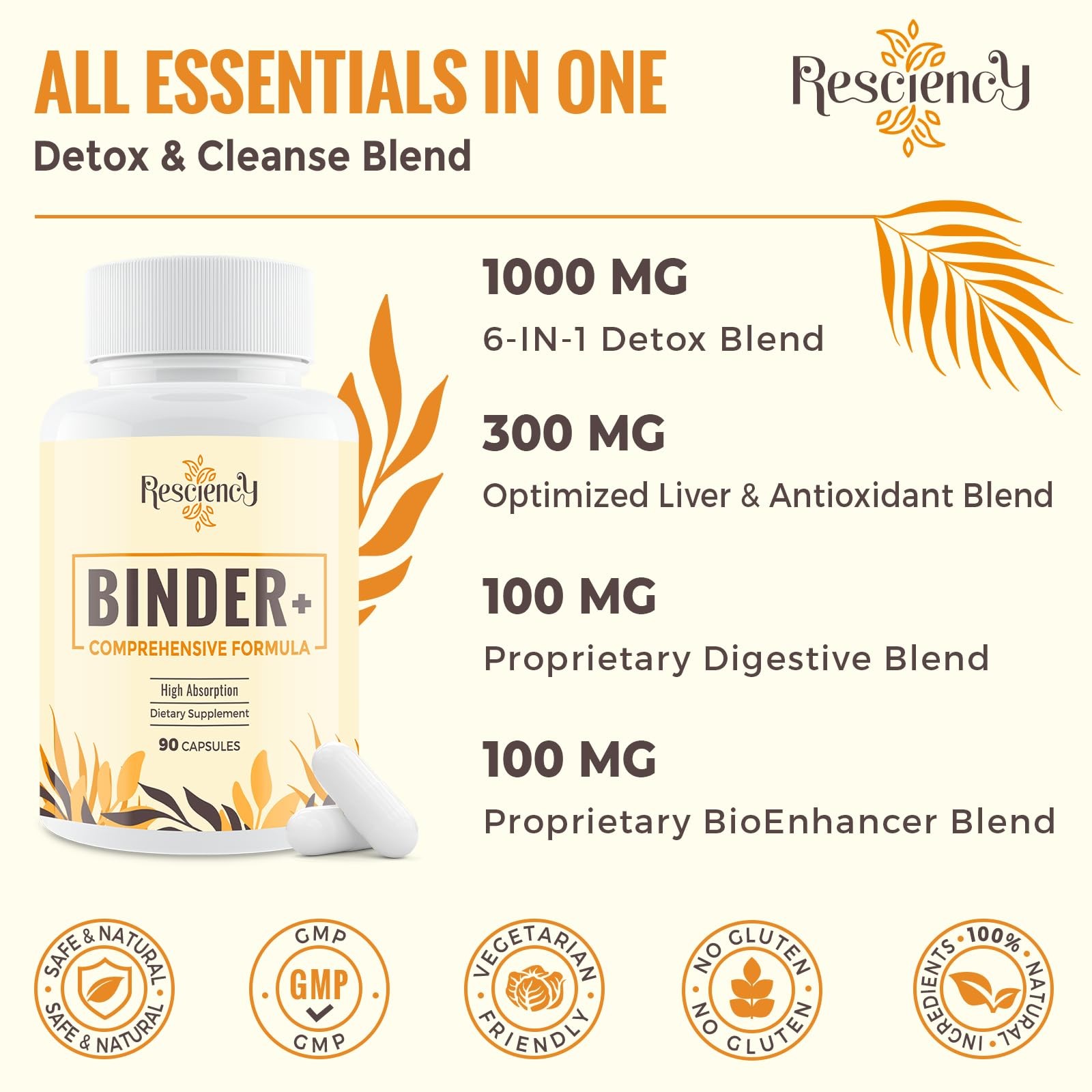 Detox Binder Supplement – Activated Charcoal, Zeolite, Bentonite Clay, Milk This