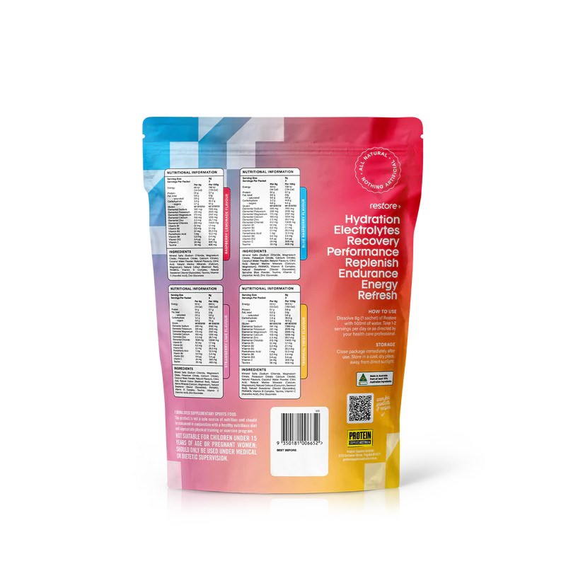 Protein Supplies Australia Restore Electrolyte Drink Mix Sample Pack 12 Sachets