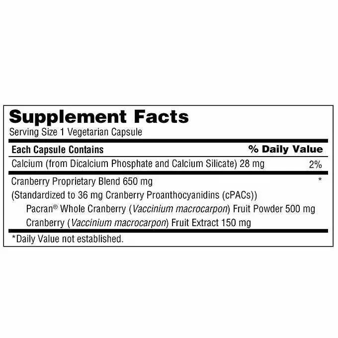 Trunature CRANBERRY 650mg, 140 Capsules one per day Supports a Healthy Urinary T