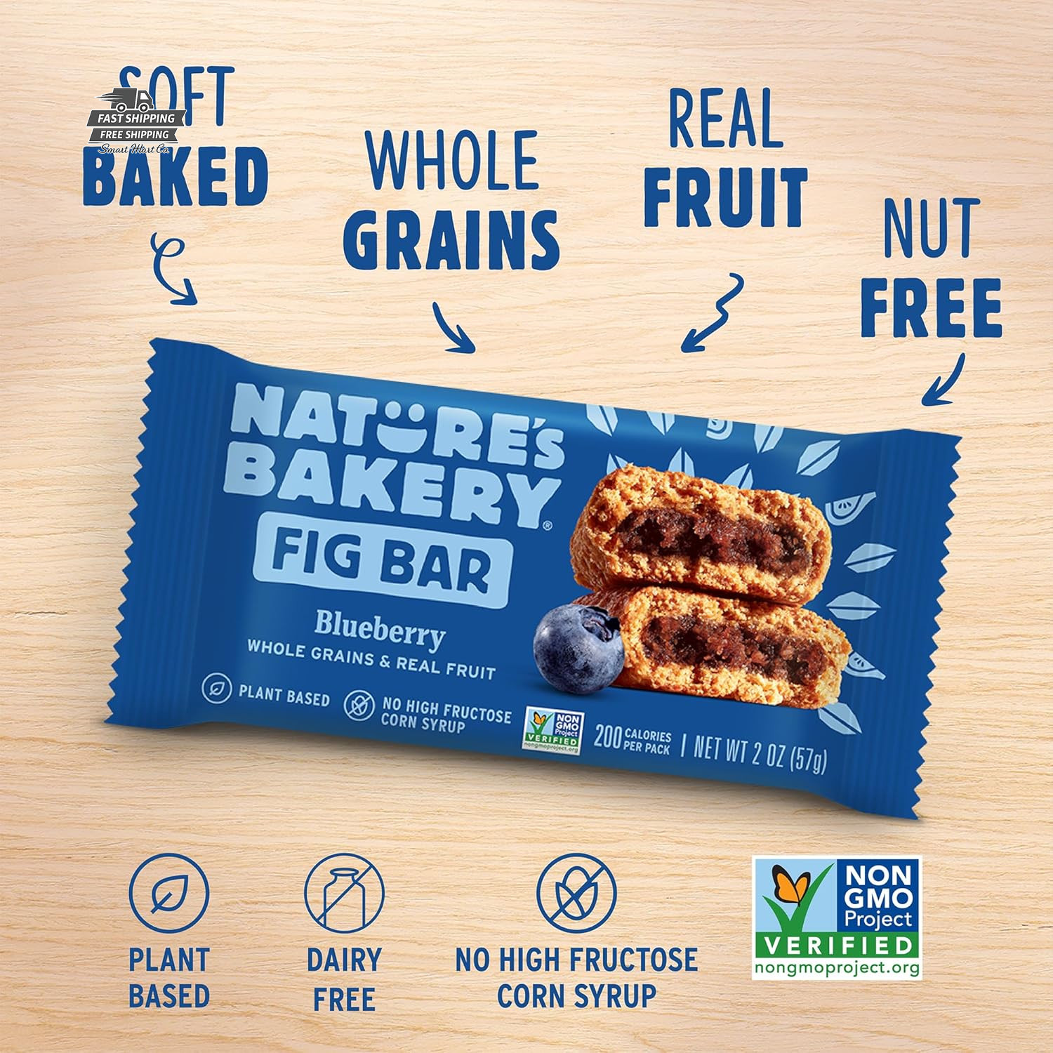 Natures Bakery Blueberry Fig Bars 6 Pack of 6