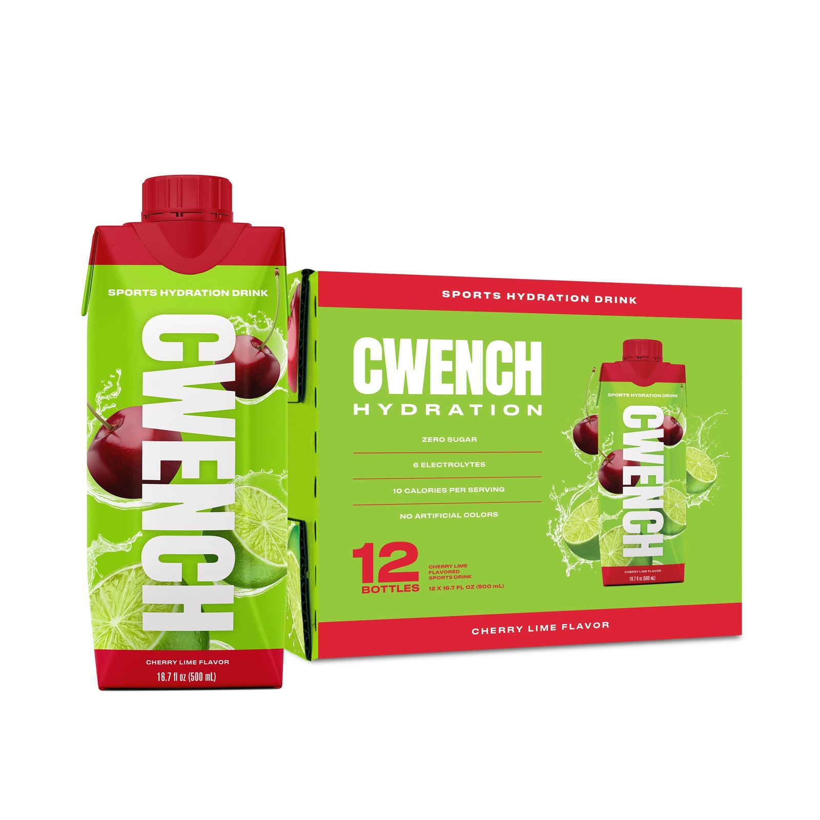 CWENCH HYDRATION cherry lime 12pk 16.9oz