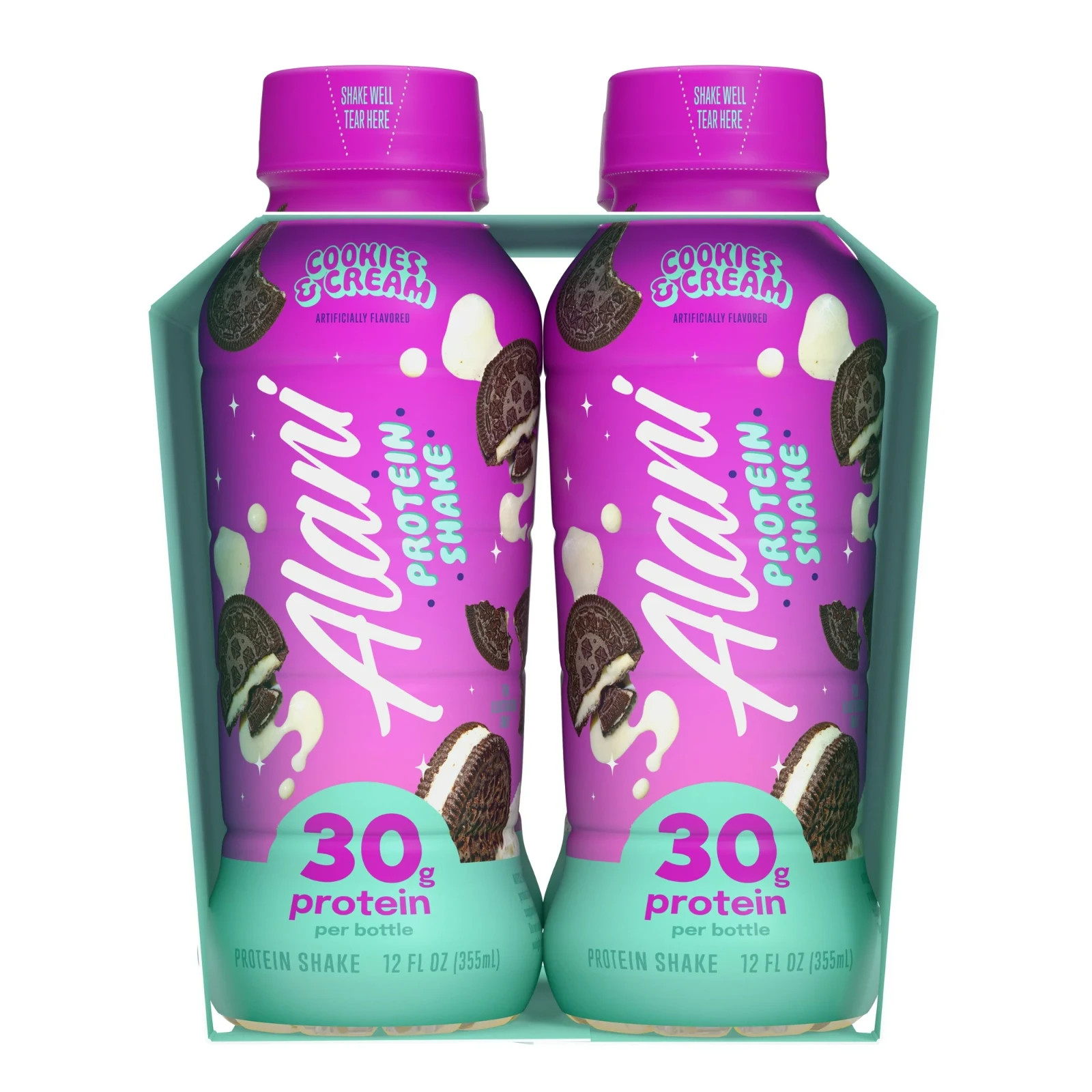 3 Pcs Alani Nu Protein Shake Cookies & Cream 12 oz Bottles 4 Pk | 12 Count Total