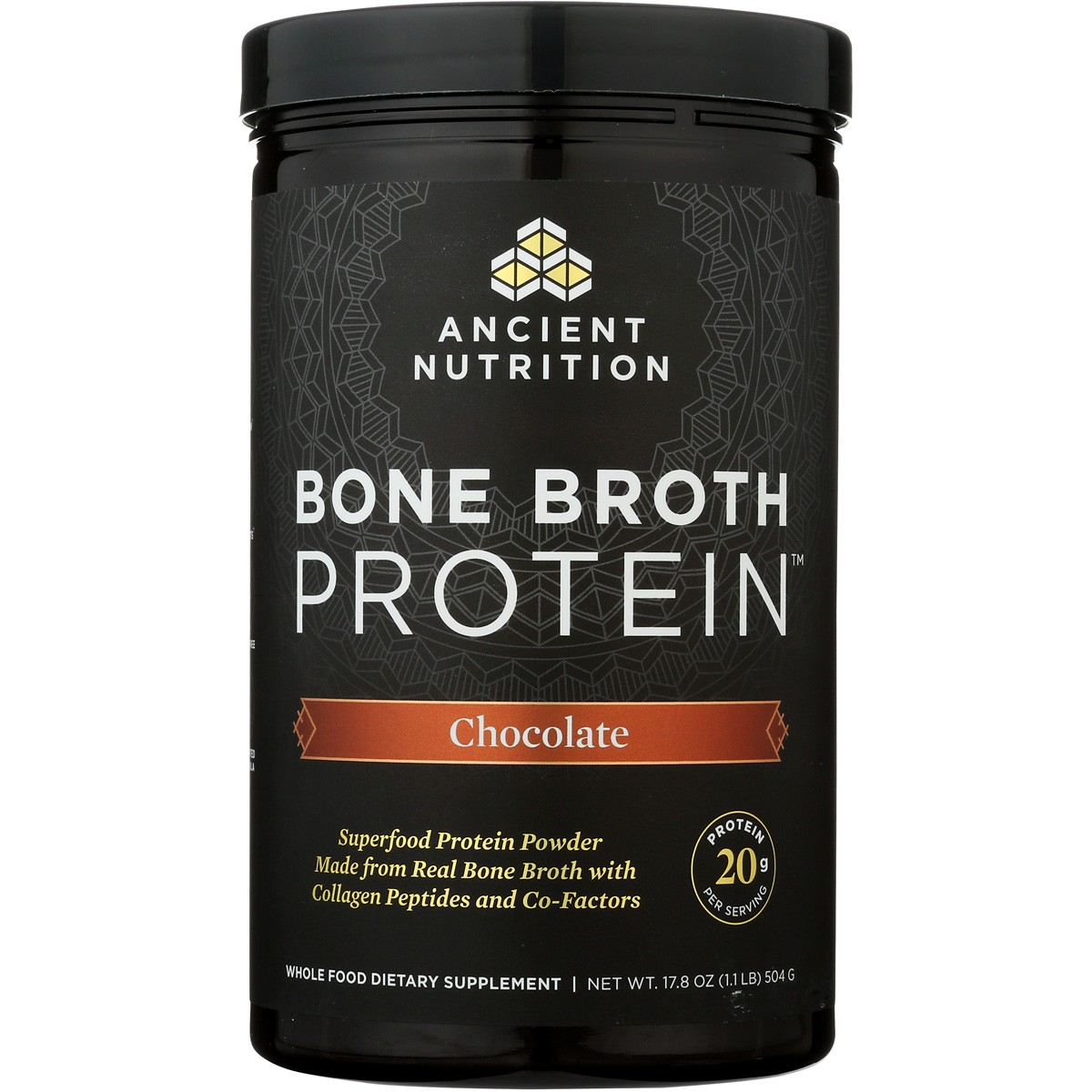 Ancient Nutrition Chocolate Bone Broth Protein Powder 17.8 Oz 20 G 1 Pack