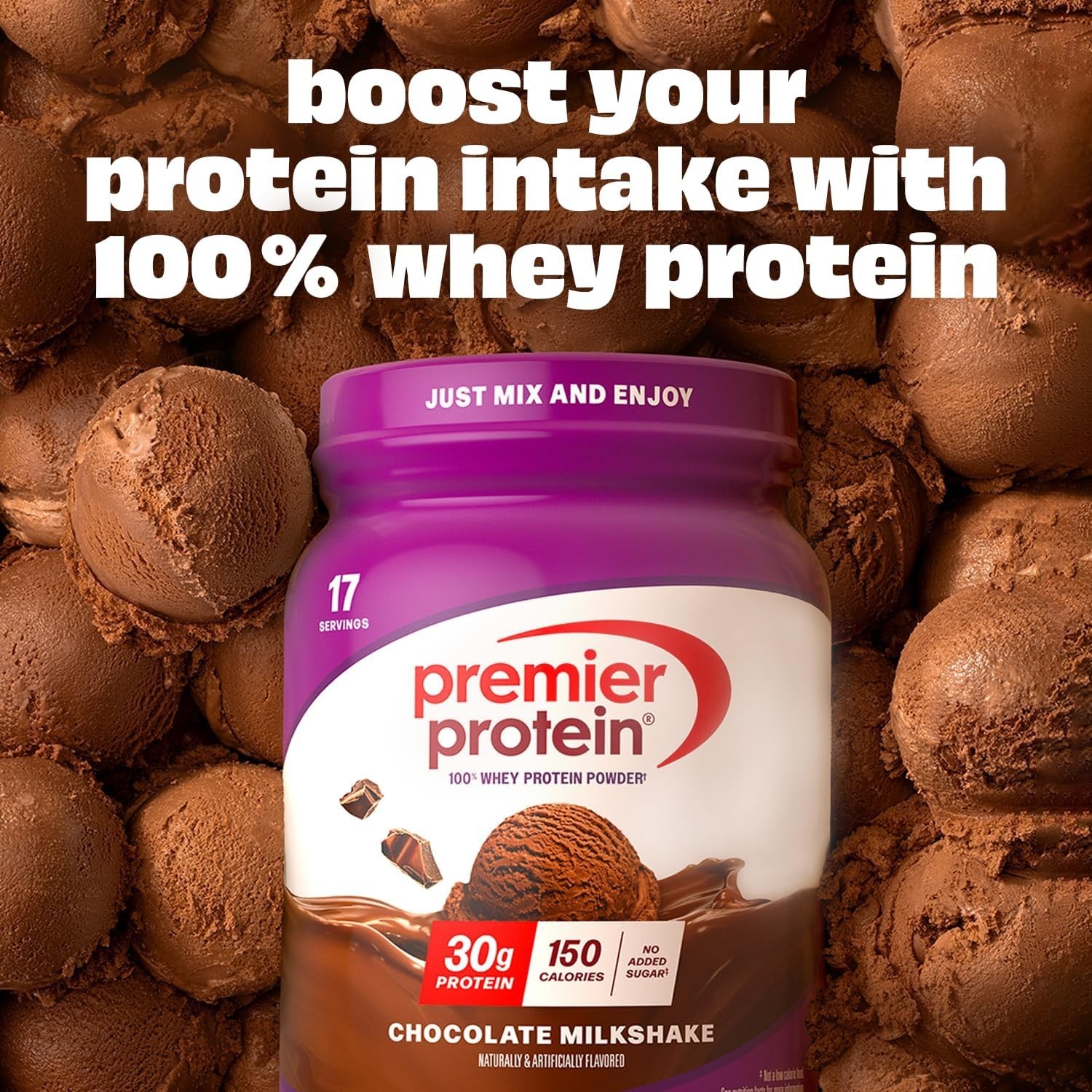 Premier Protein Powder, Chocolate, 100% Whey, 30g High Protein, 17 Servings