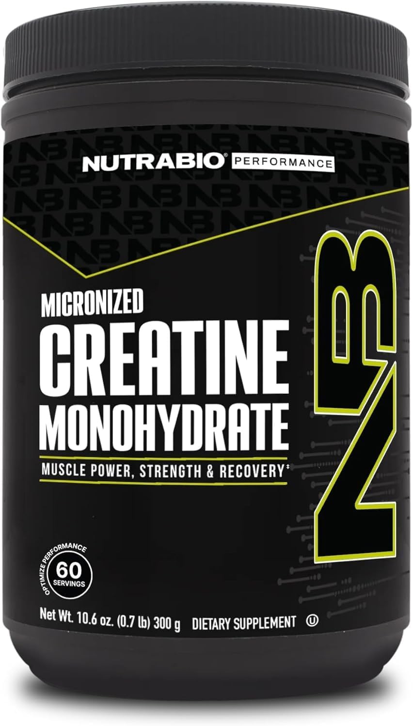 NutraBio Pure Micronized Creatine Monohydrate Powder 60 Servings (Pack of 1)