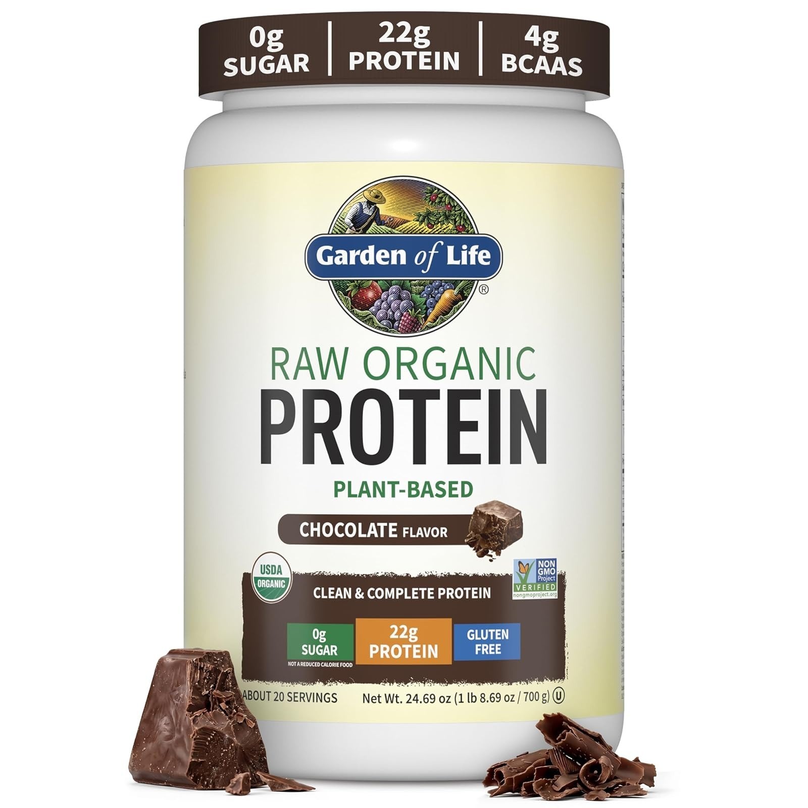 Garden of Life Vegan Protein Powder, Gluten Free, Vanilla, 1.5 LB