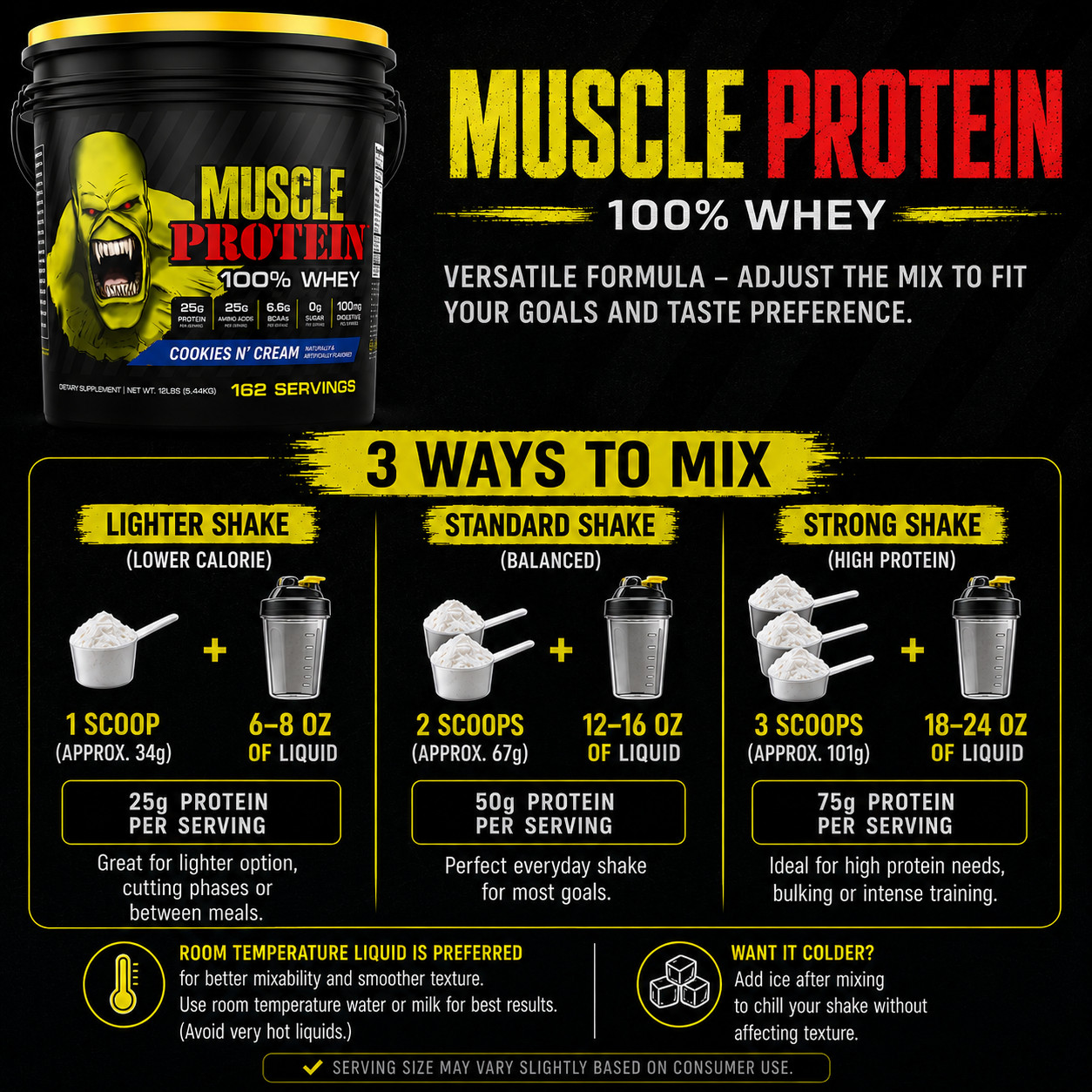 Muscle Whey Protein Powde , 15LB 204 Servings